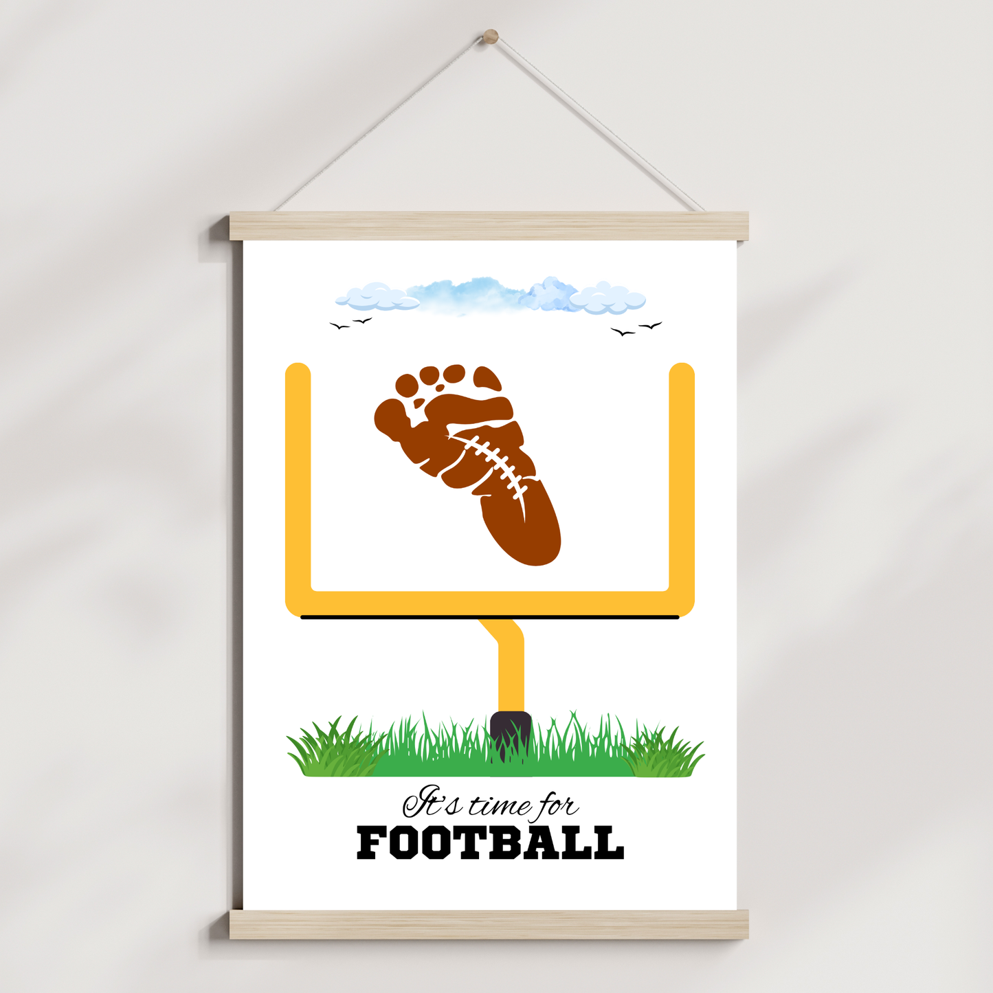 Football Footprint Craft Printable for Kids