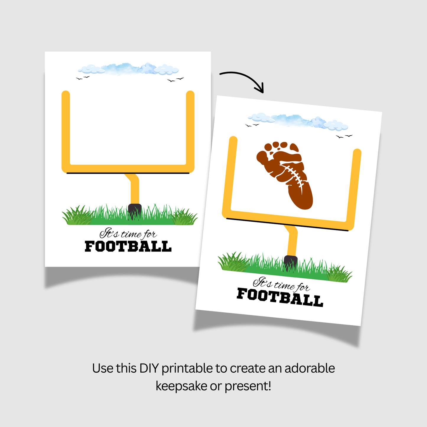Football Footprint Craft Printable for Kids