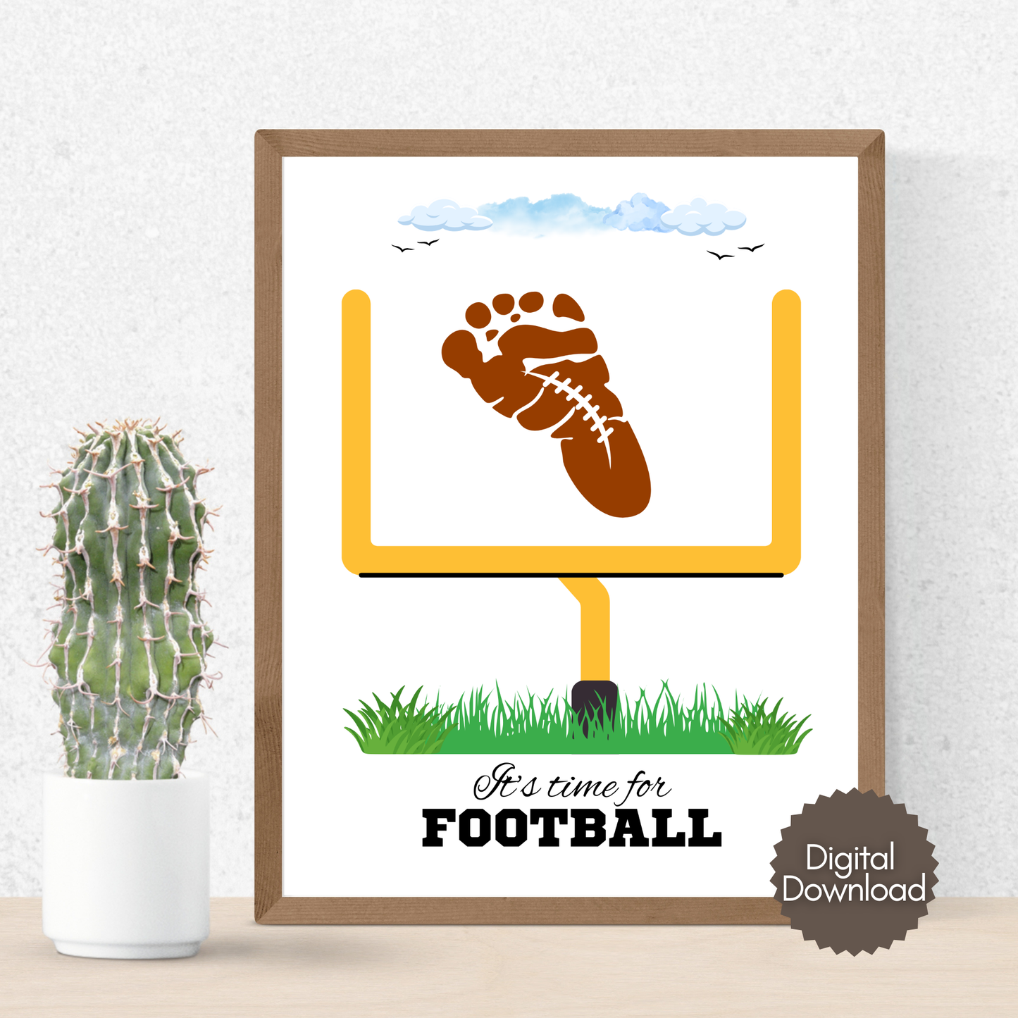 Football Footprint Craft Printable for Kids
