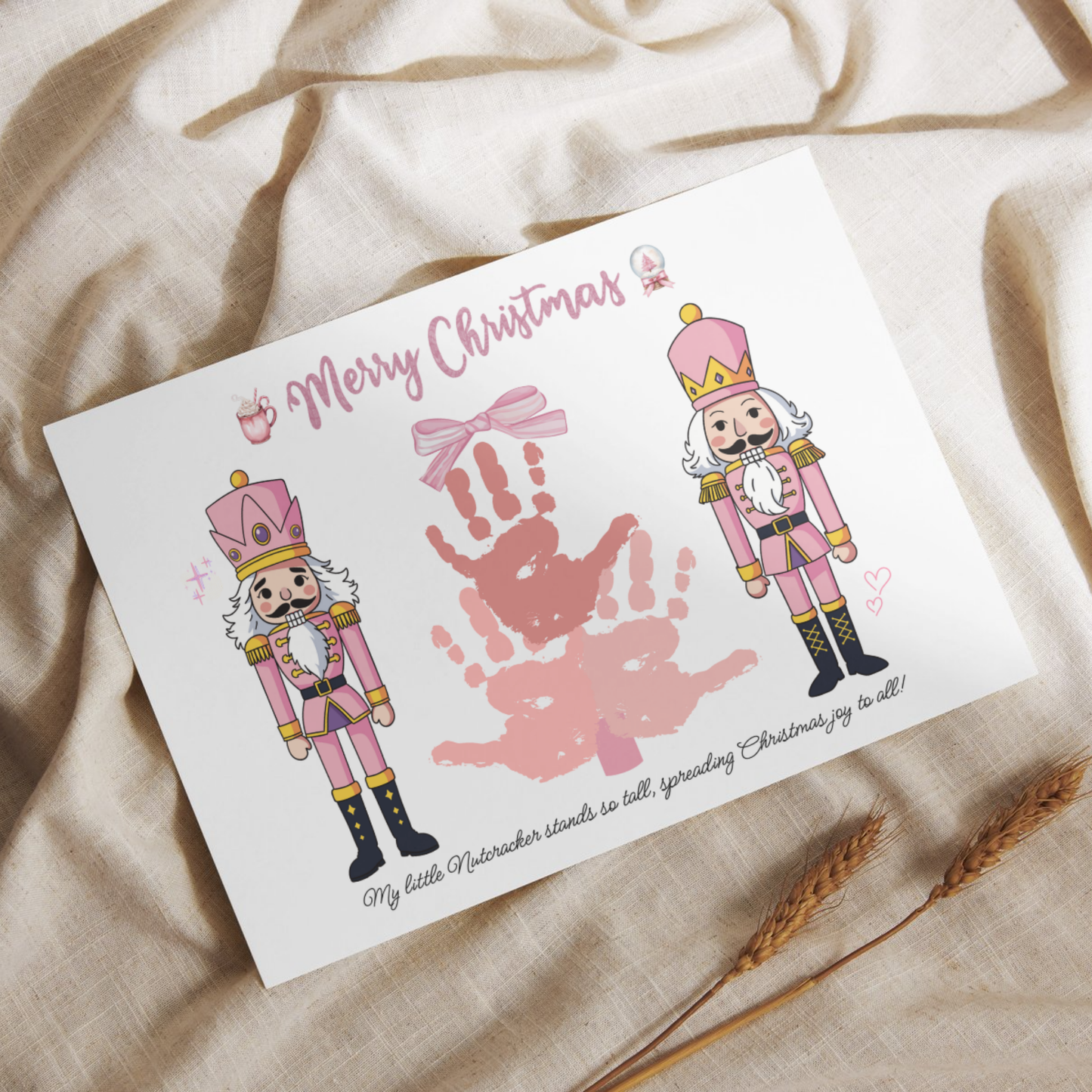 Nutcracker Christmas Tree Handprint Craft Printable