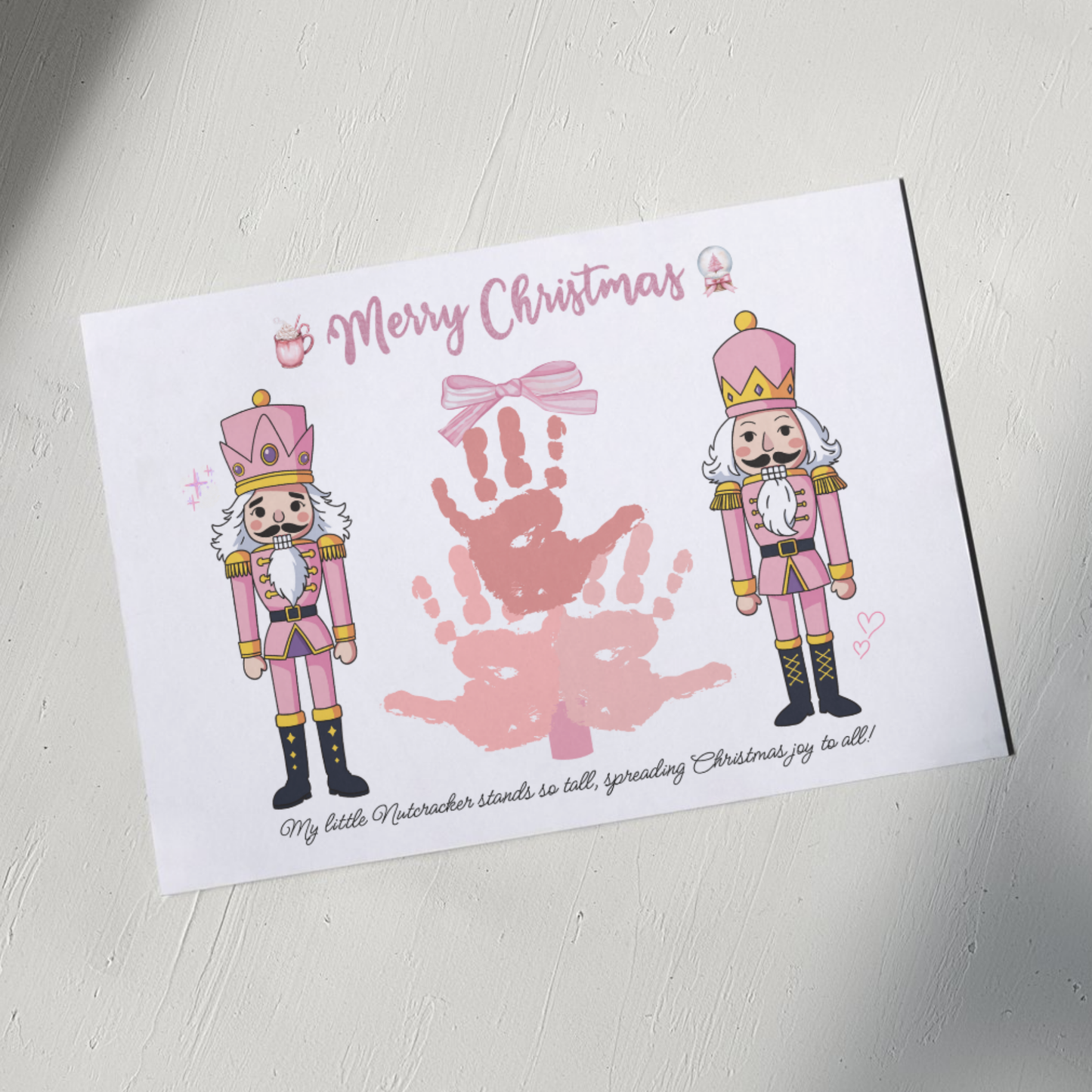 Nutcracker Christmas Tree Handprint Craft Printable