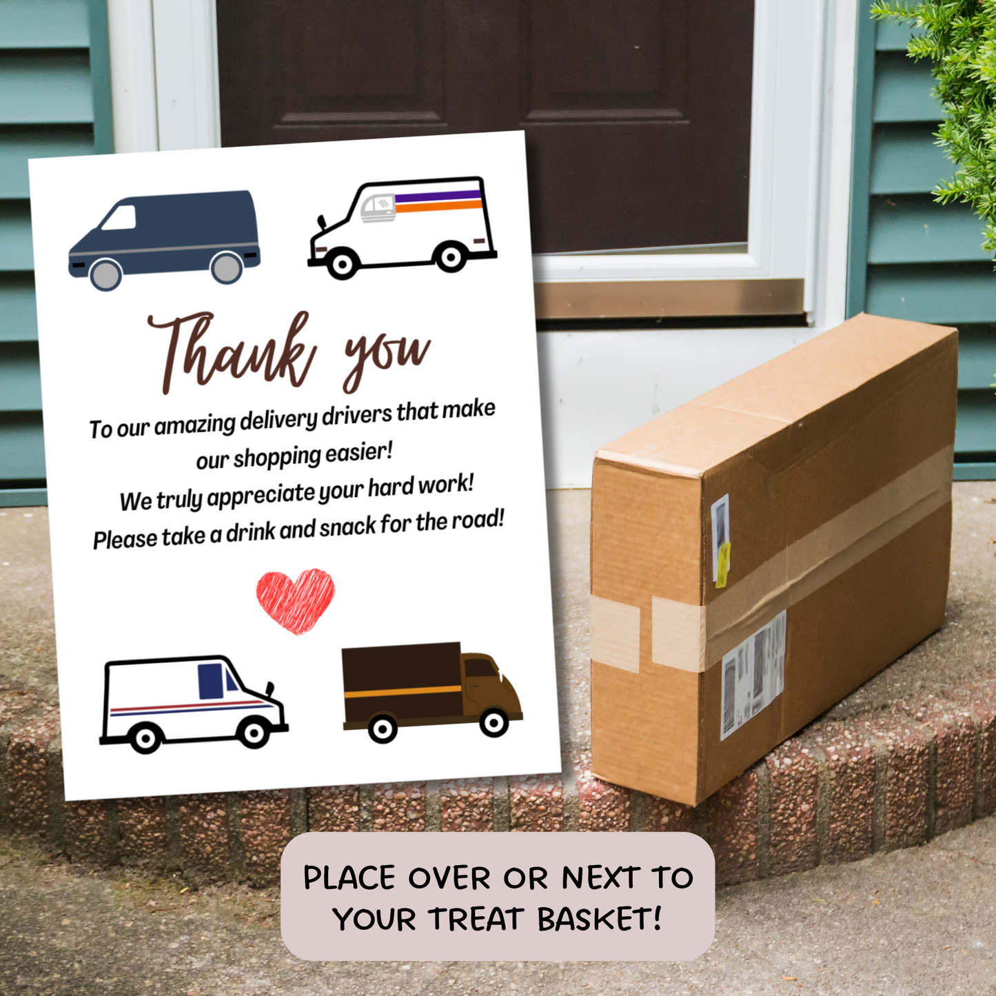 Delivery Driver Appreciation Printable Thank You Snack & Drink Sign