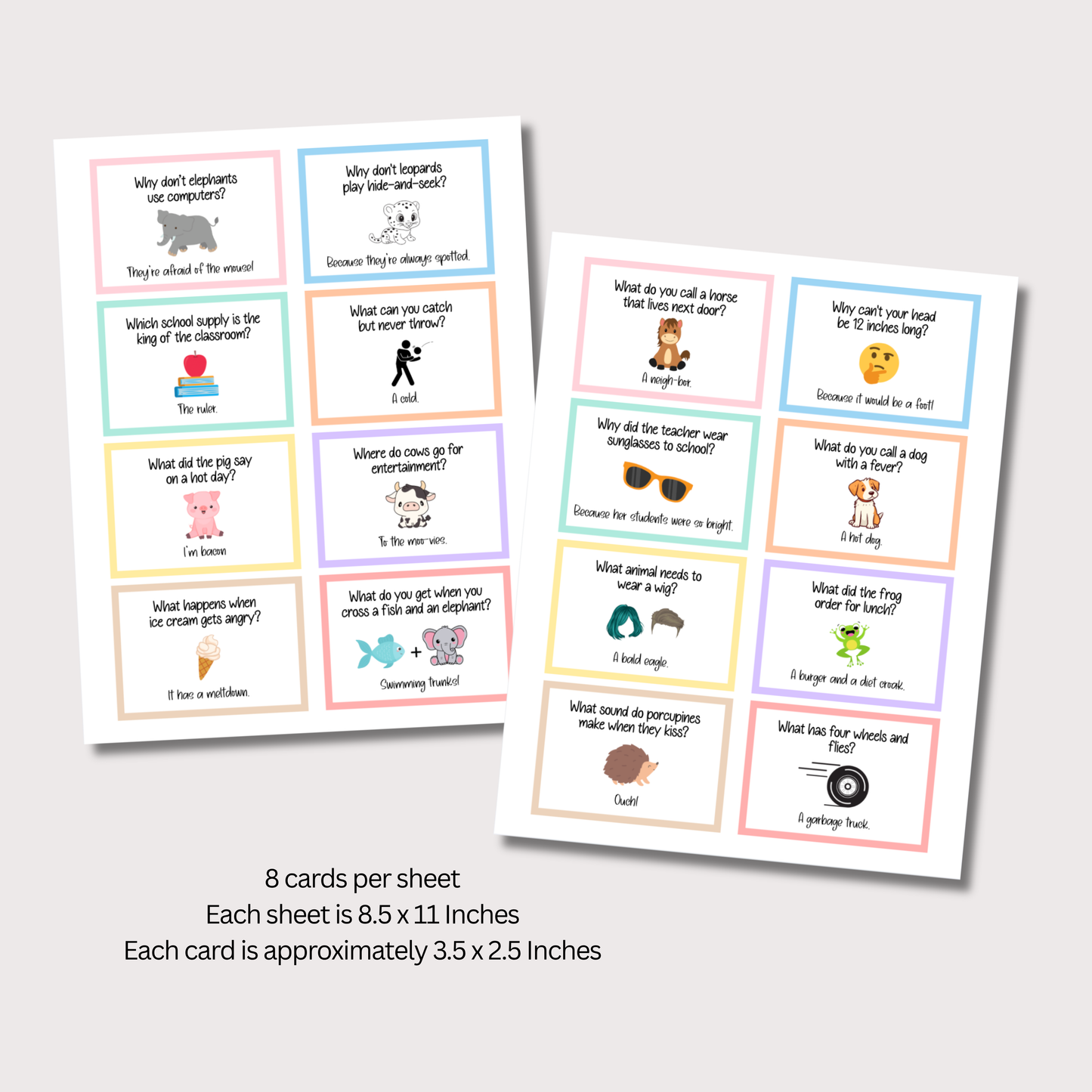 Lunchbox Jokes Cards for Kids Printable, Funny Lunch Box Notes