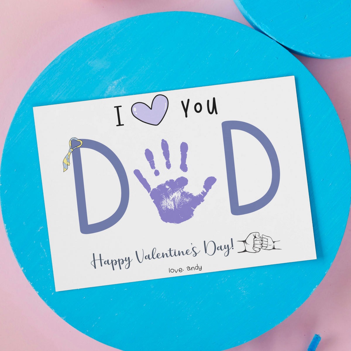 Valentines Day Handprint Holiday Crafts Printable Cute DIY Dad Art for ...