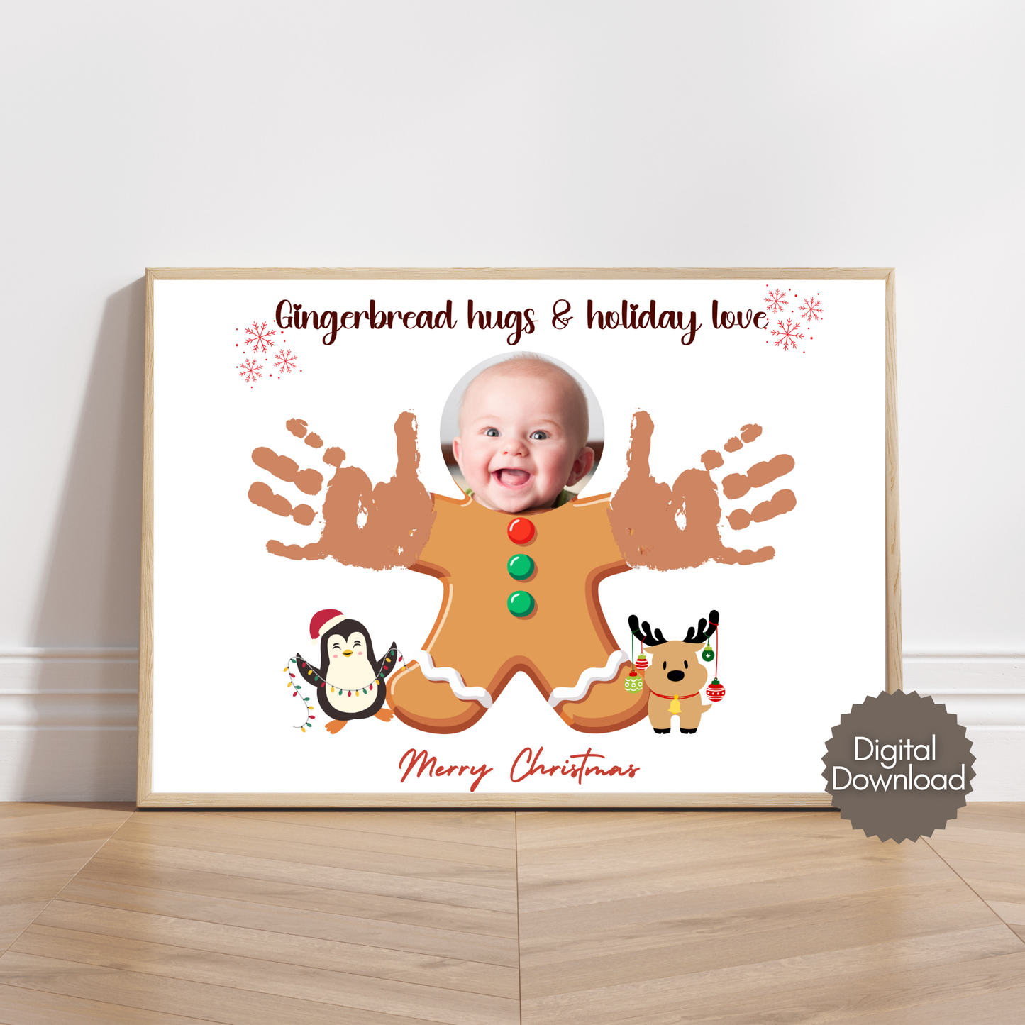 Christmas Handprint Photo Craft Kids Printable