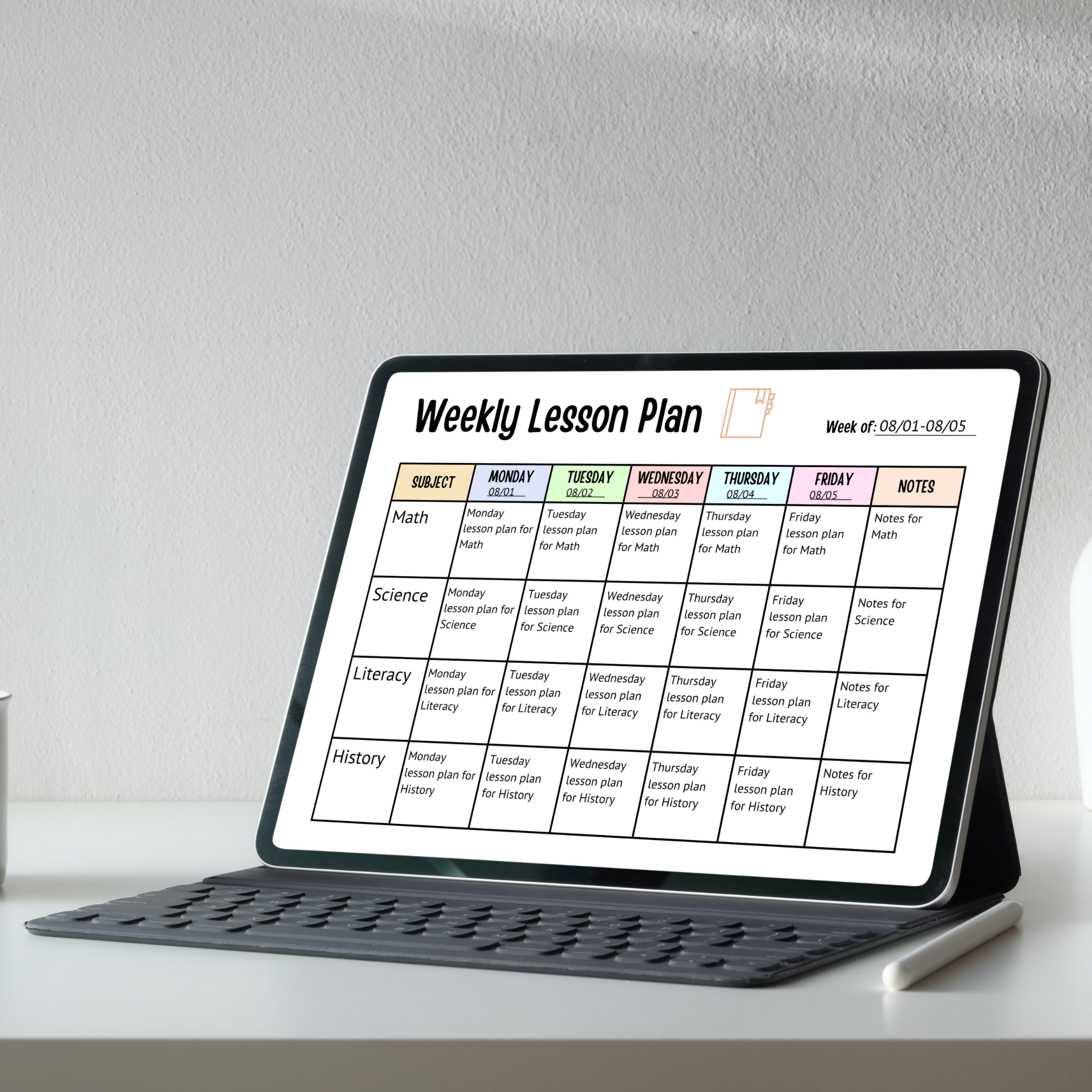 Weekly Lesson Plan Printable, Editable School Planner Schedule ...