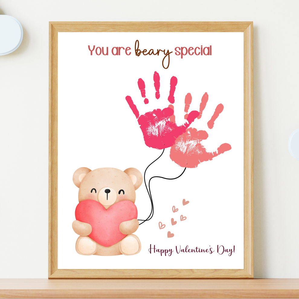Valentines Day Handprint Holiday Crafts Printable, DIY Art for Kids ...