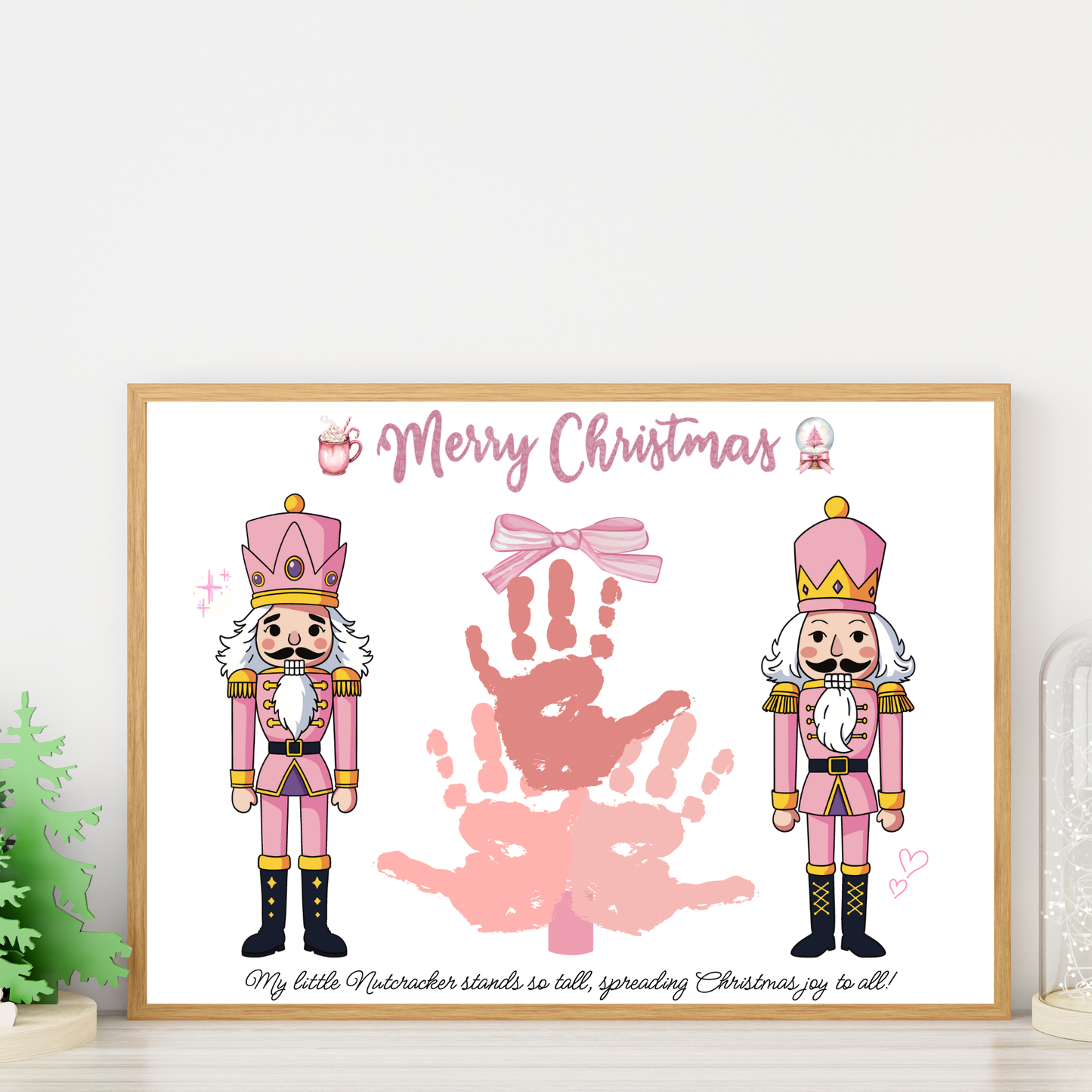 Nutcracker Christmas Tree Handprint Craft Printable