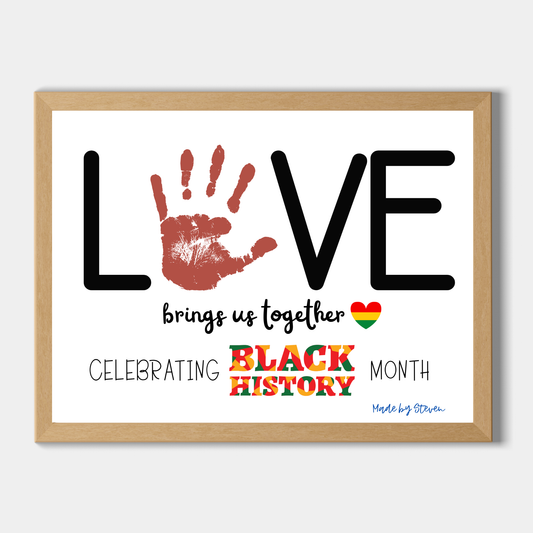 MLK Day Handprint Craft for Kids, Black History Month Art
