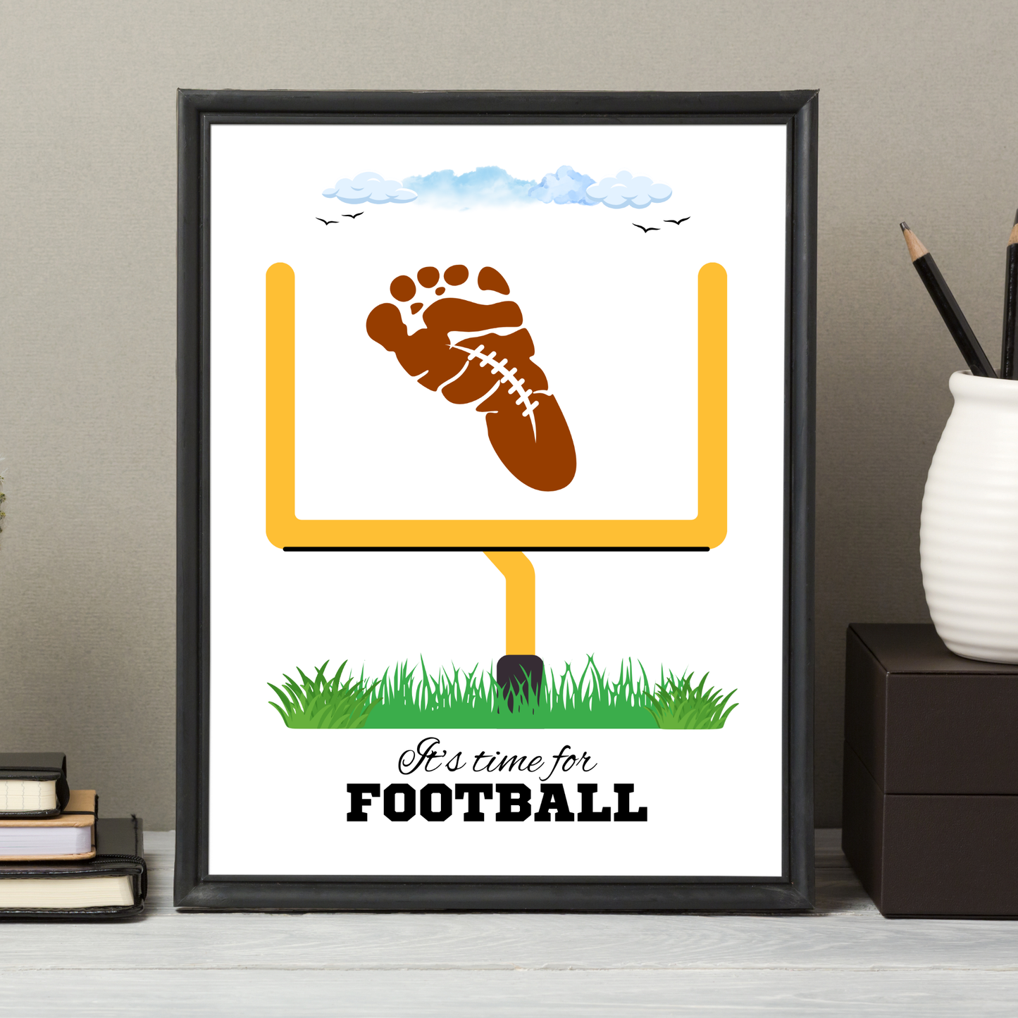 Football Footprint Craft Printable for Kids