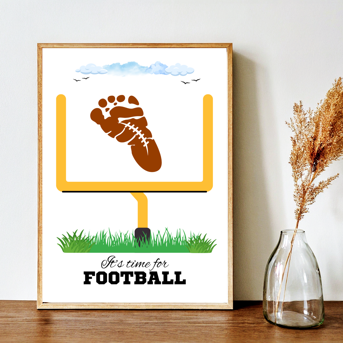 Football Footprint Craft Printable for Kids