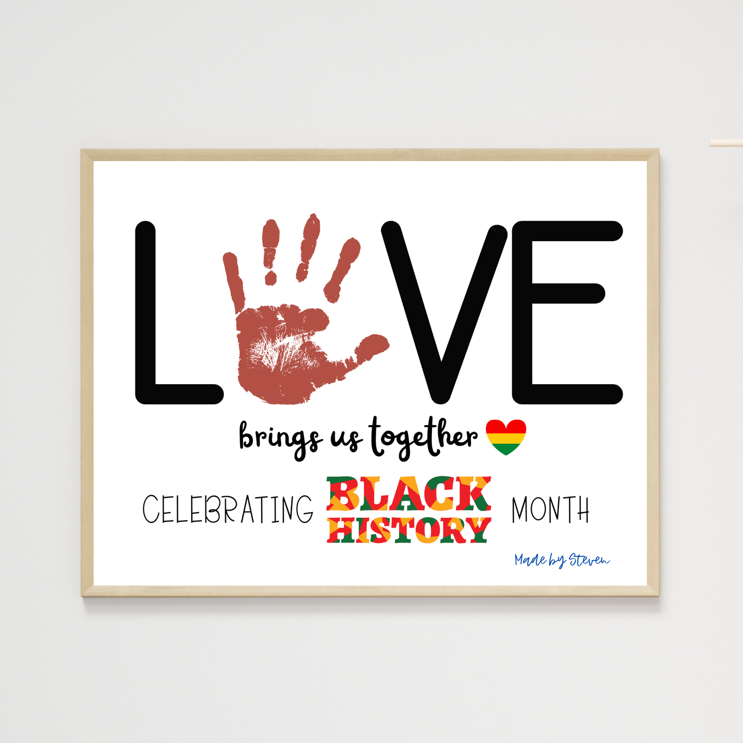 MLK Day Handprint Craft for Kids, Black History Month Art