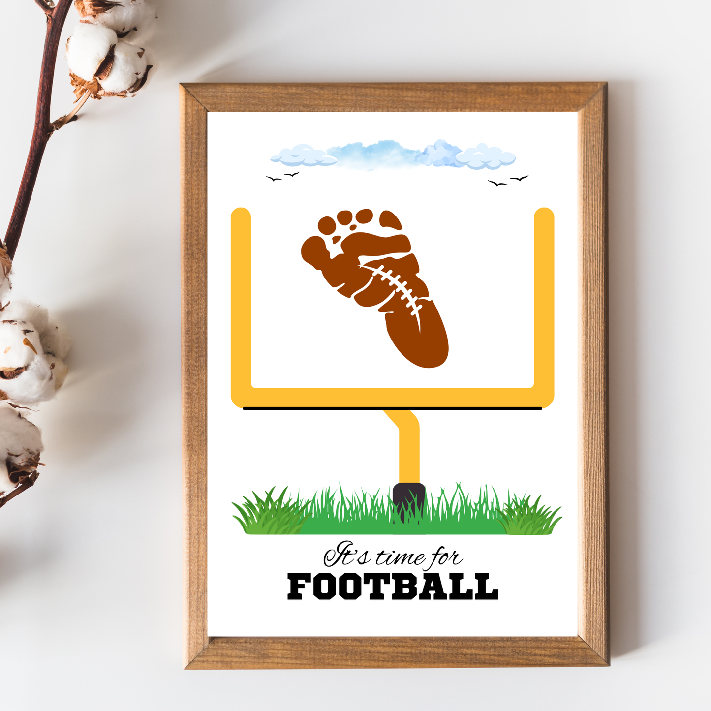 Football Footprint Craft Printable for Kids