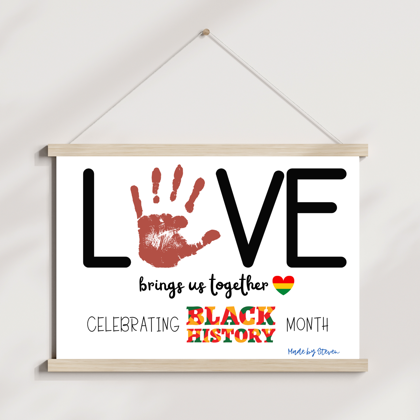 MLK Day Handprint Craft for Kids, Black History Month Art