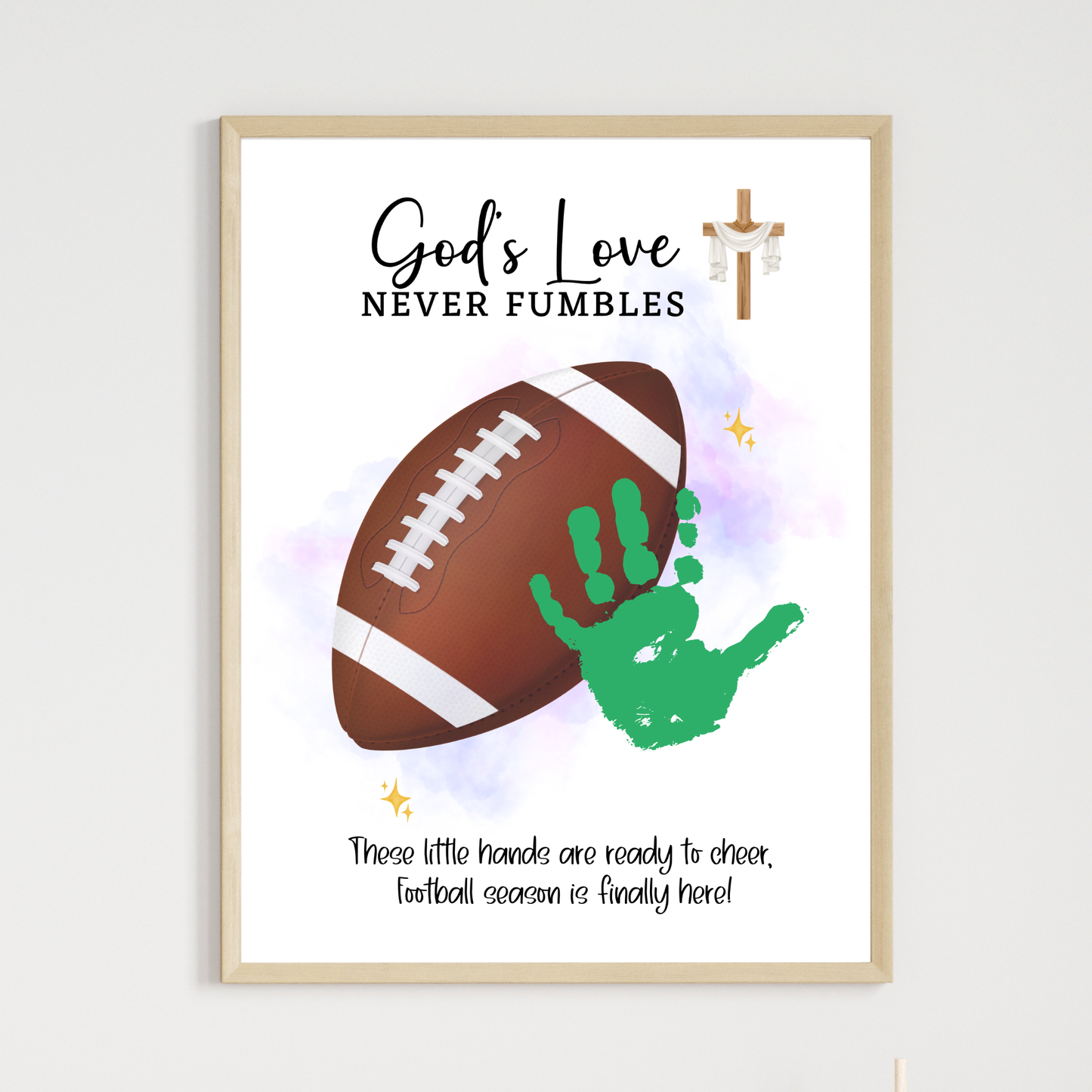 Christian Football Handprint Craft Printable for Kids