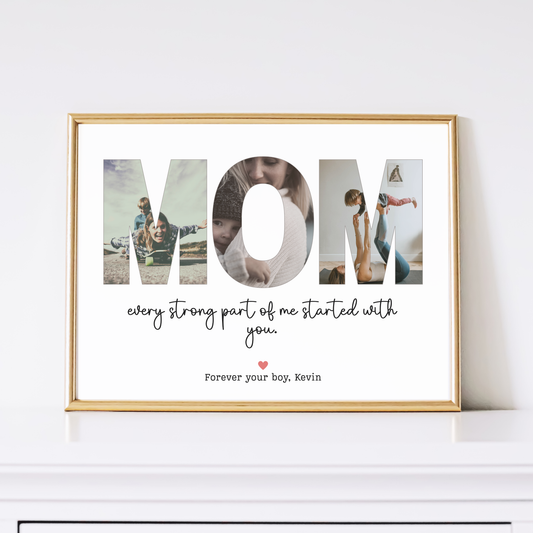 Custom Mom Photo Collage Printable, Personalized Cute Gift for Mommy from Son Daughter