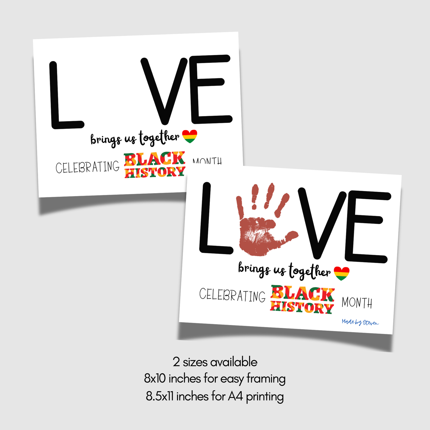 MLK Day Handprint Craft for Kids, Black History Month Art