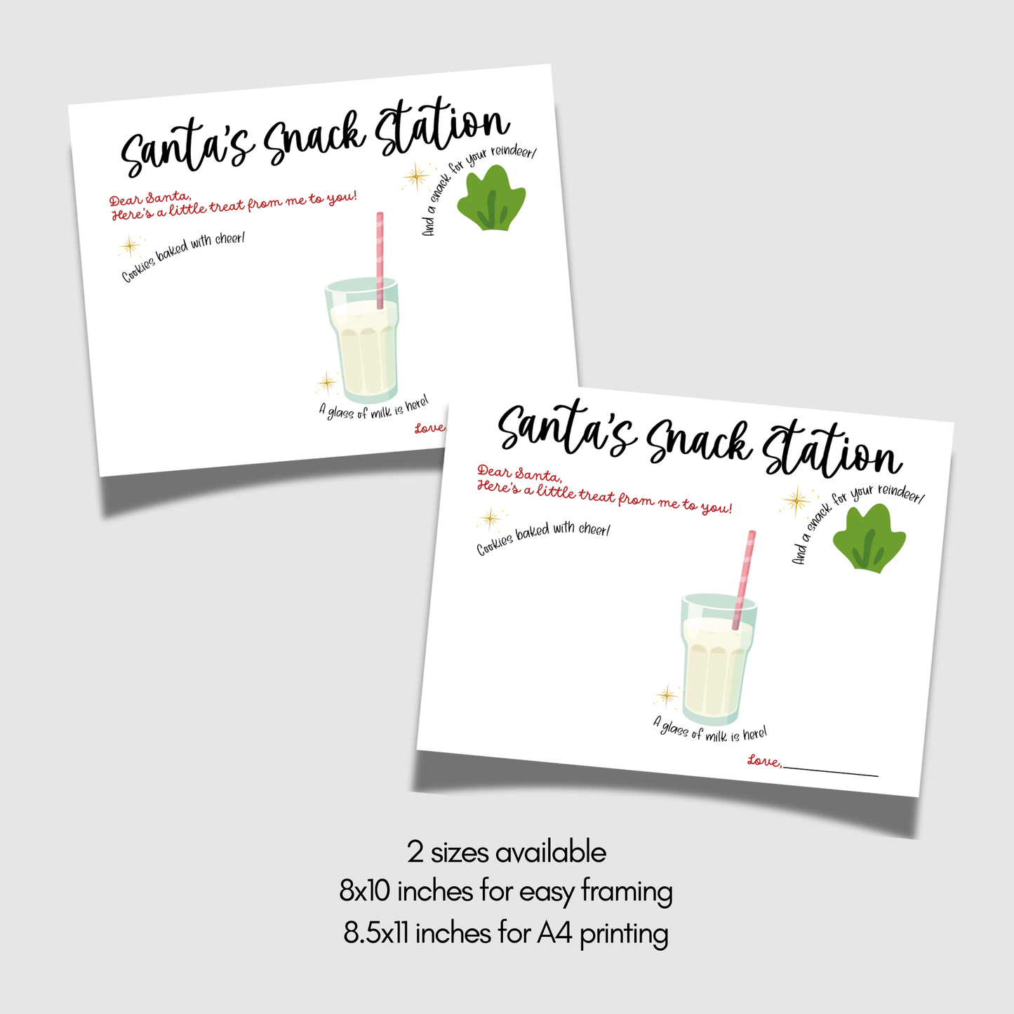 Dear Santa Handprint Footprint Christmas Placemat