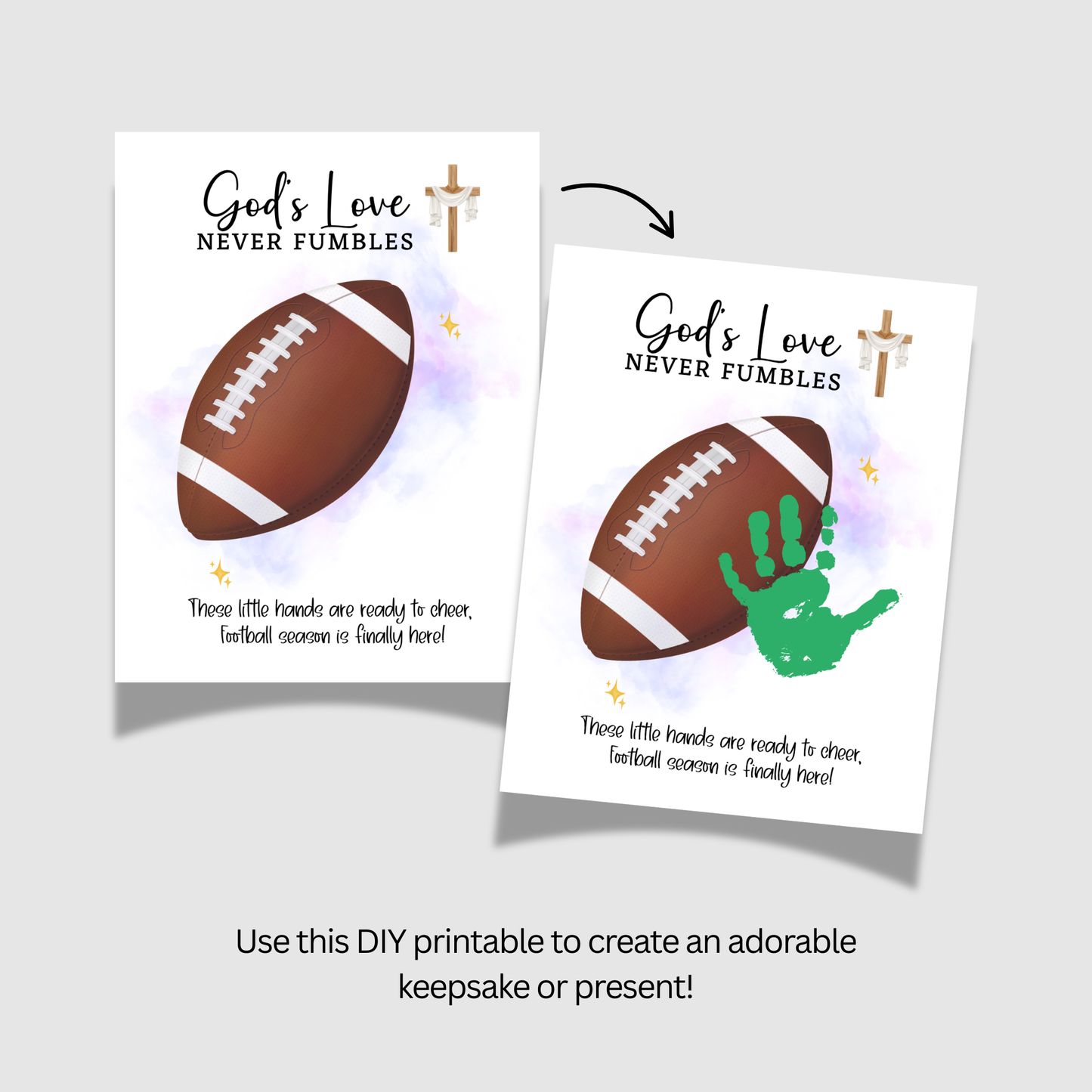 Christian Football Handprint Craft Printable for Kids