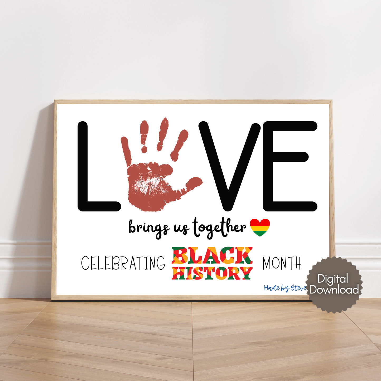 MLK Day Handprint Craft for Kids, Black History Month Art