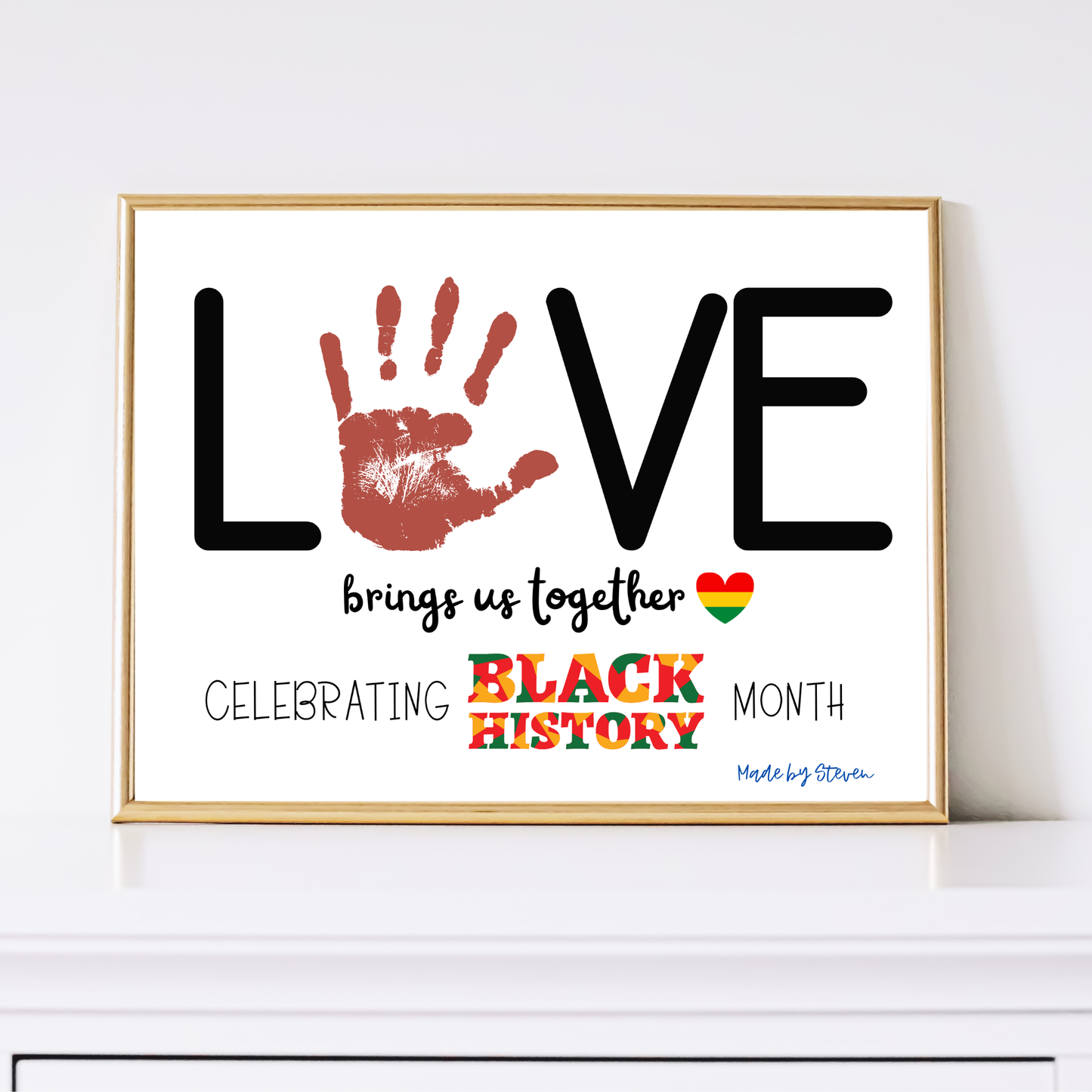 MLK Day Handprint Craft for Kids, Black History Month Art