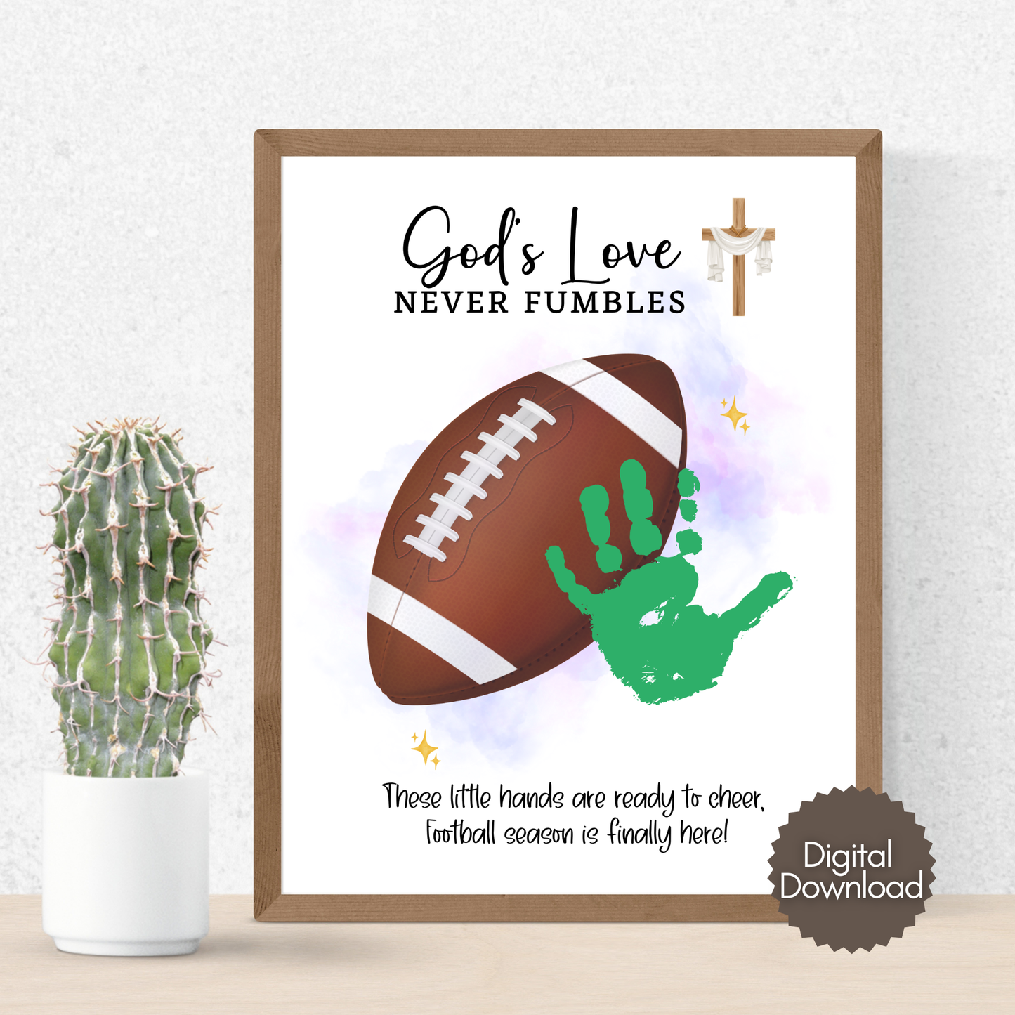 Christian Football Handprint Craft Printable for Kids