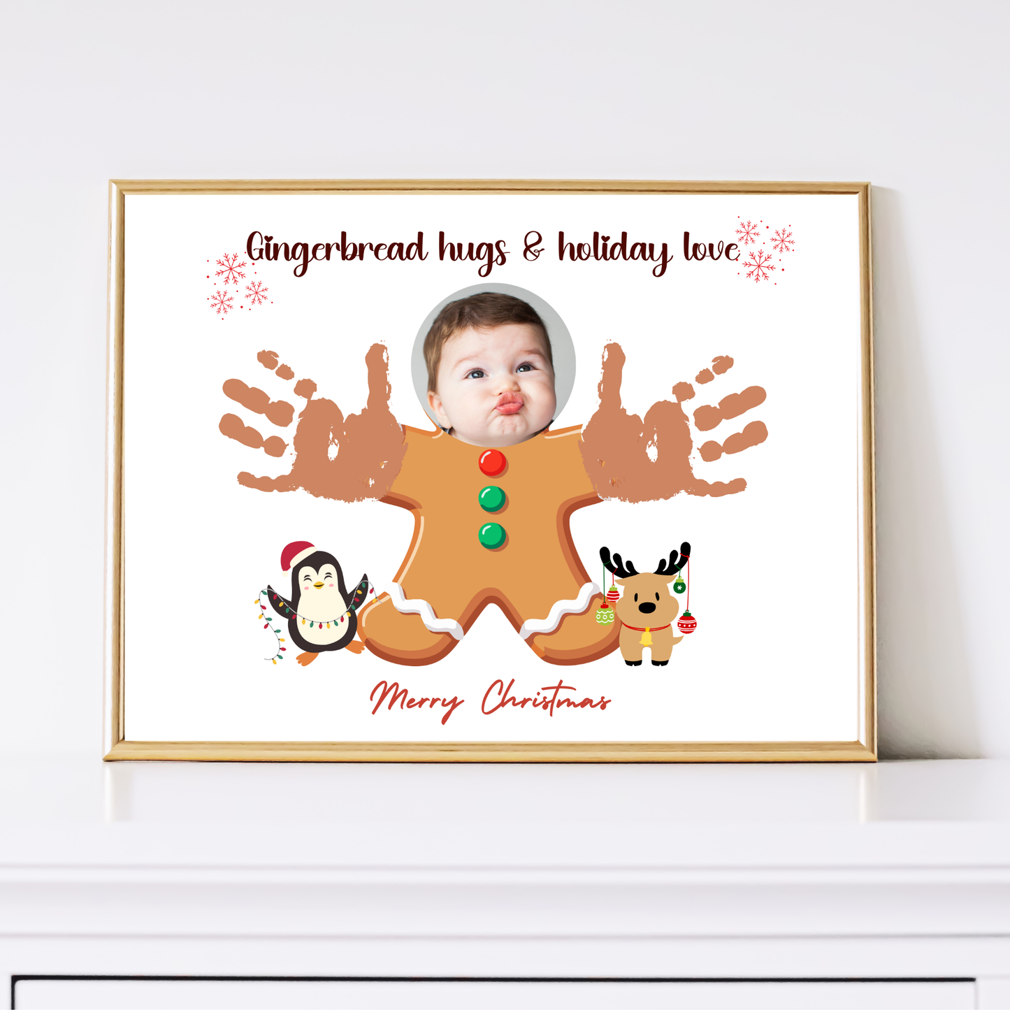 Christmas Handprint Photo Craft Kids Printable