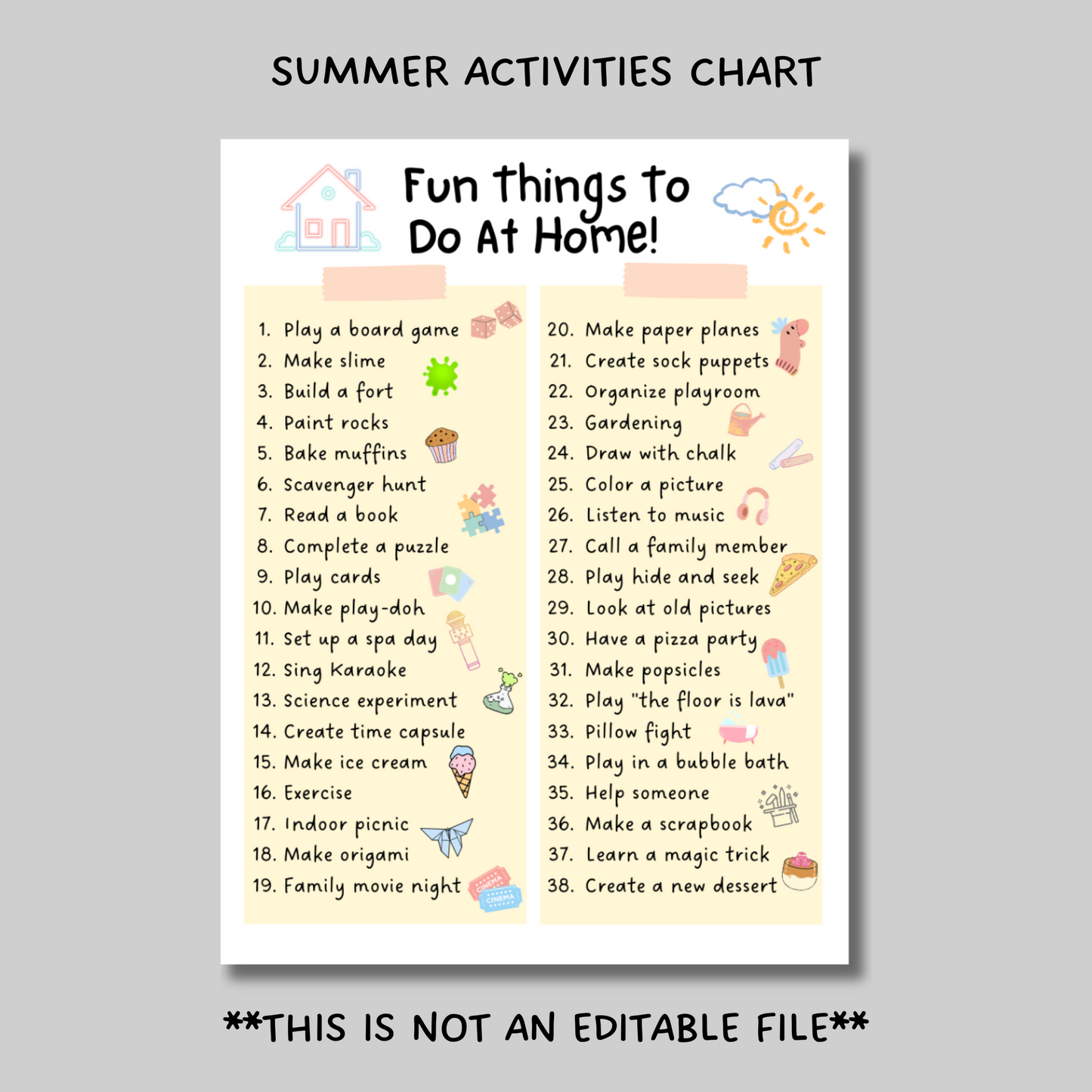 Editable Summer Planner Bundle, Printable Chore Charts & Checklists For Kids