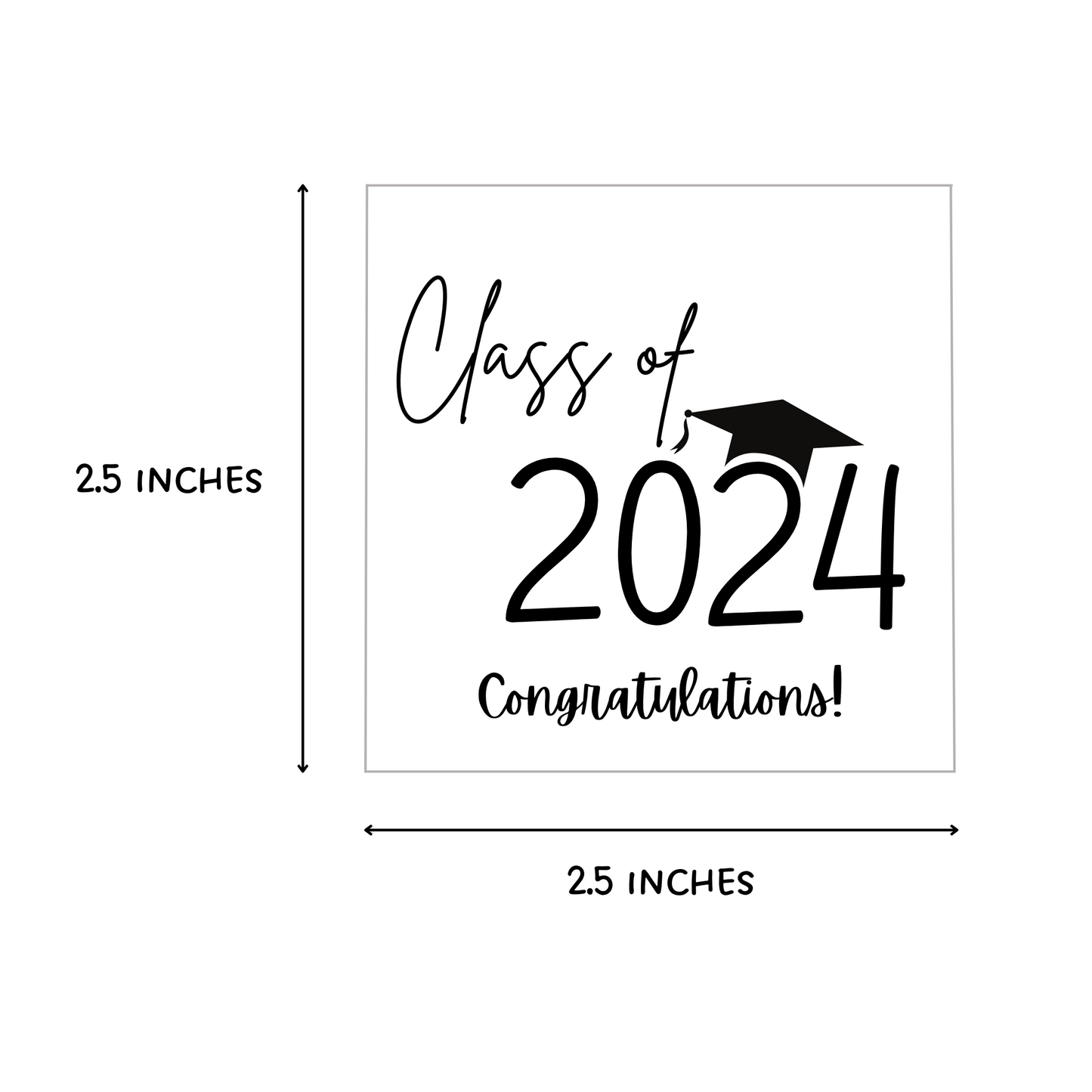 Class of 2024 Graduation Gift Tag Minimalist Printable