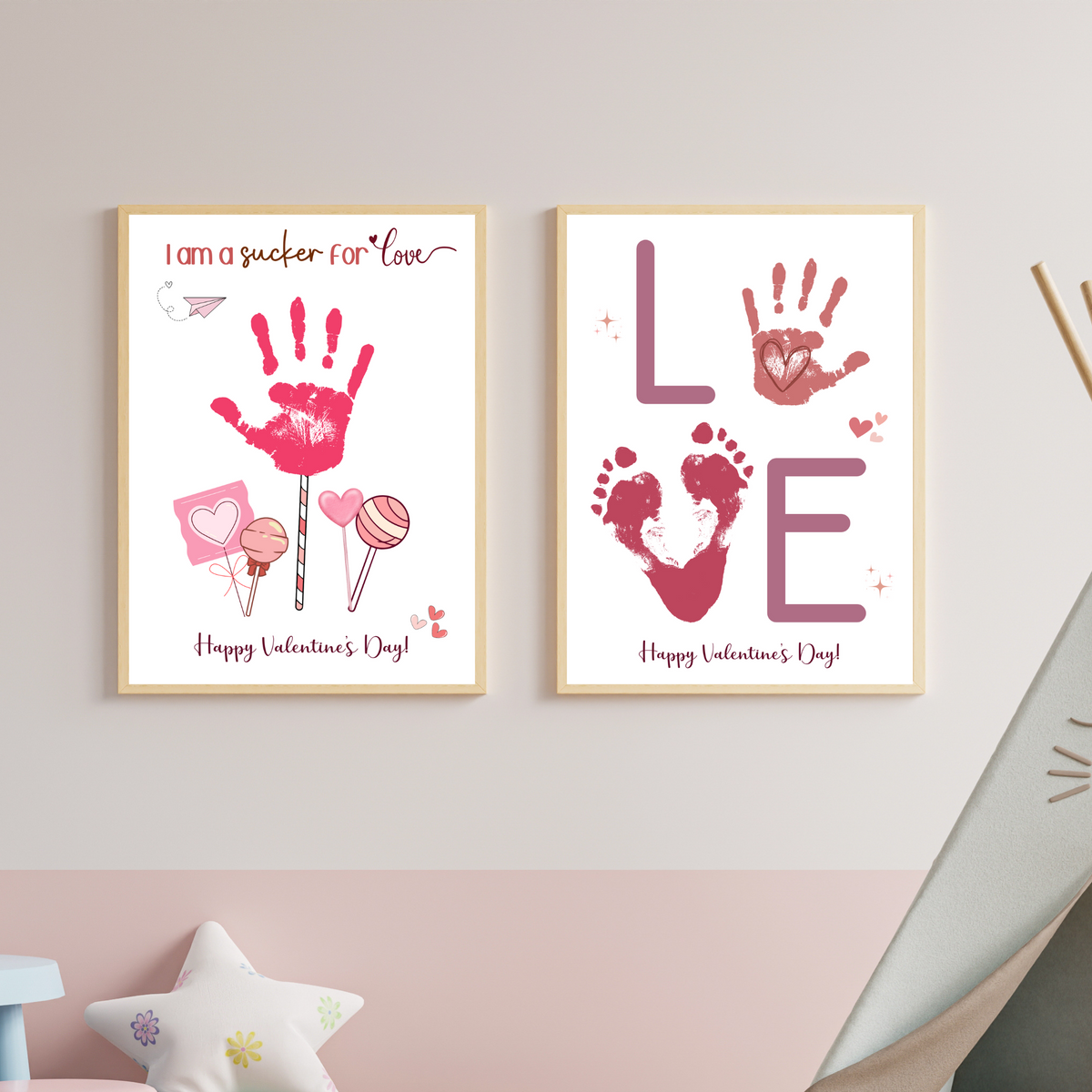Valentines Day Handprint Holiday Crafts Printable, DIY Art for Kids ...