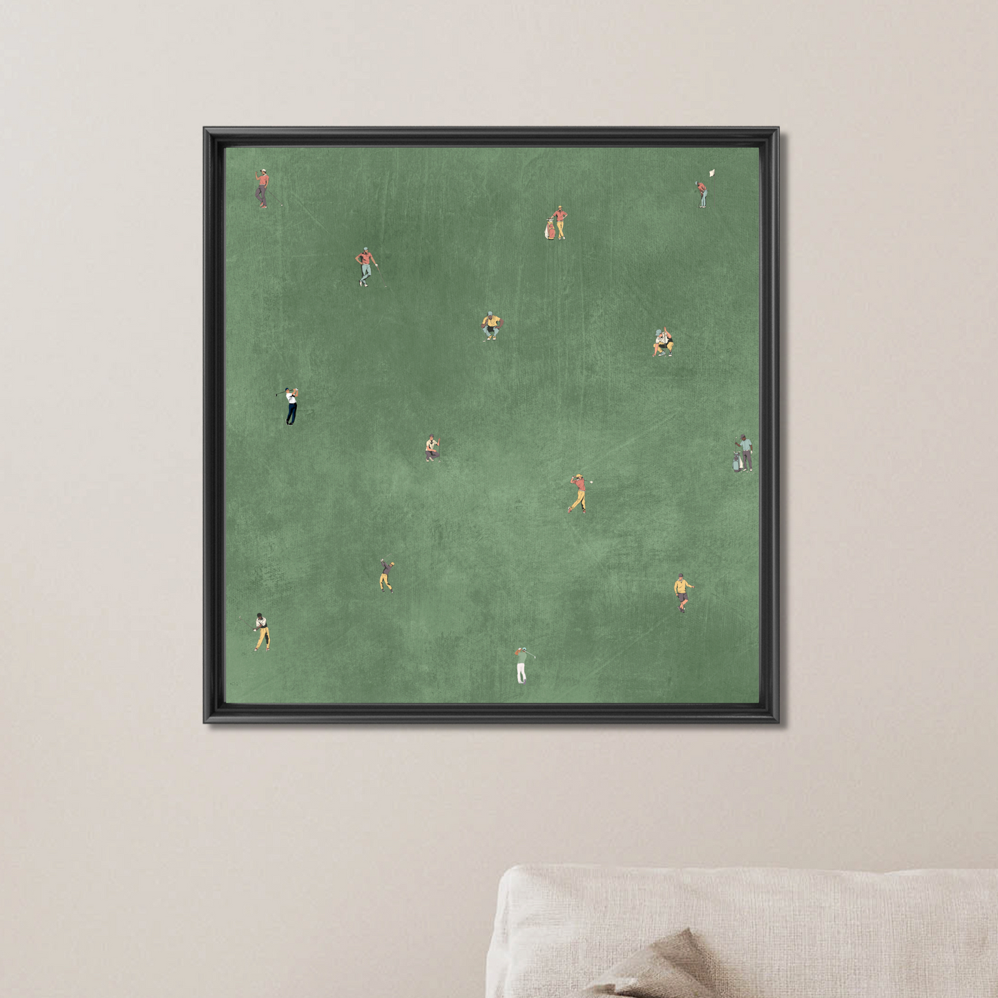 Tiny Golfers Poster Print Minimalist Wall Art Gift