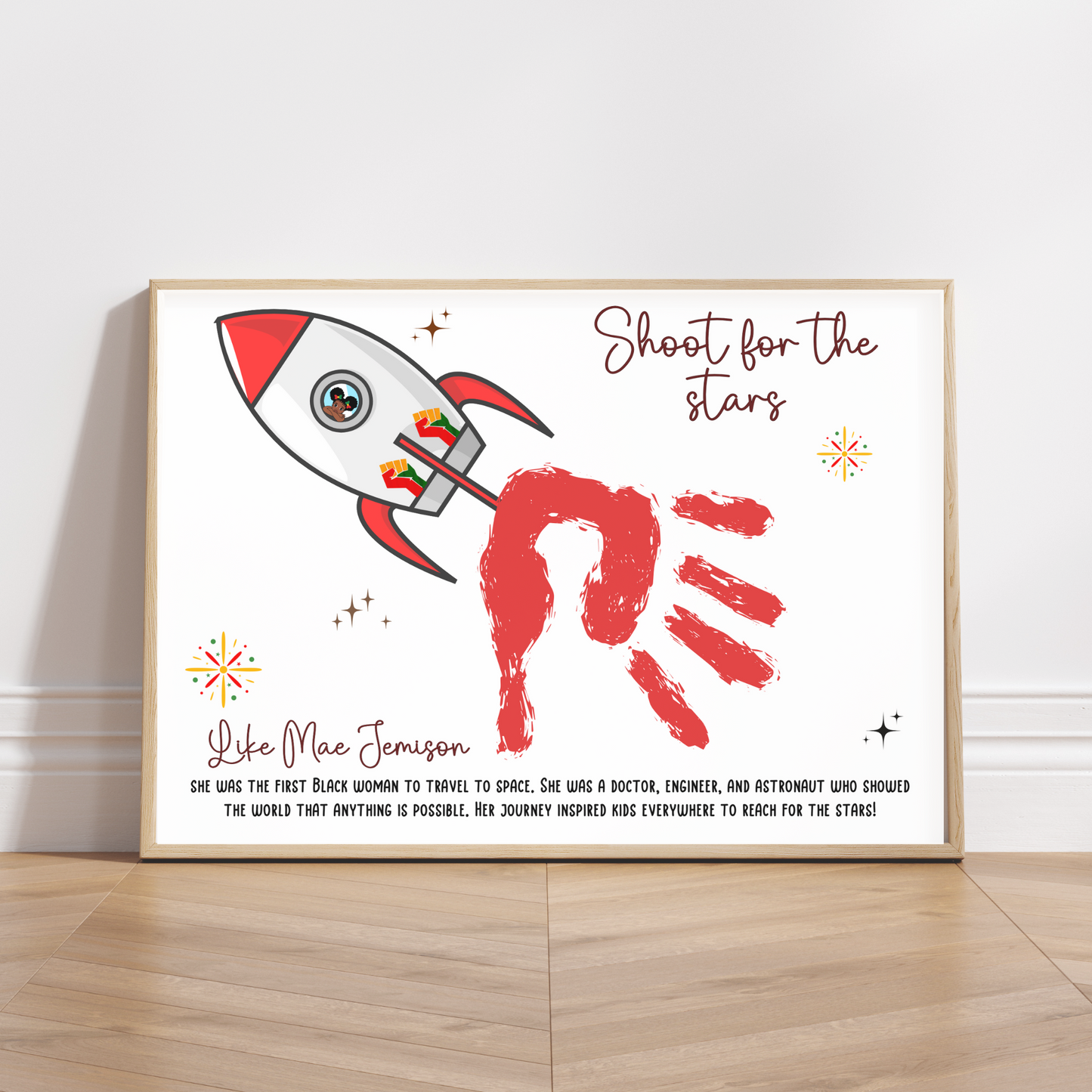 Black History Month Crafts Printable, Historical African American DIY Handprint Art Kids Activity School Preschool Homeschool