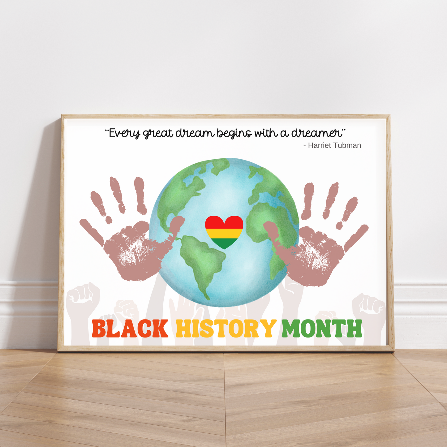 Black History Month Handprint Crafts Printable Bundle, DIY Art Kids Activity Keepsake