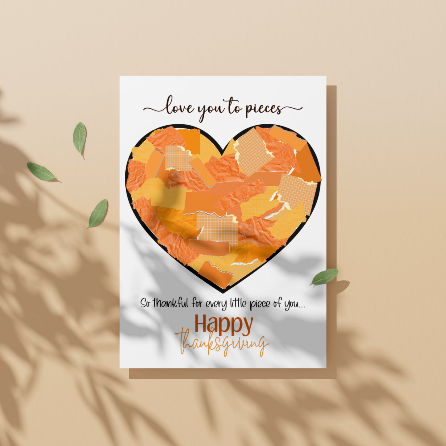 Thanksgiving Torn Paper Craft Printable Kids Fall DIY Art