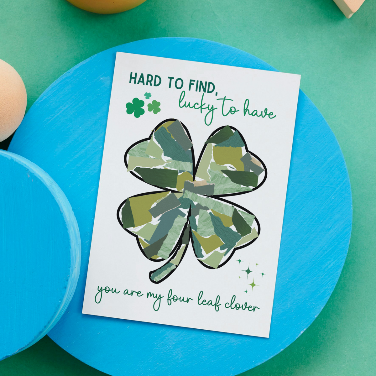 St Patricks Day Shamrock Craft Printable, DIY Clover Paper Art March T ...