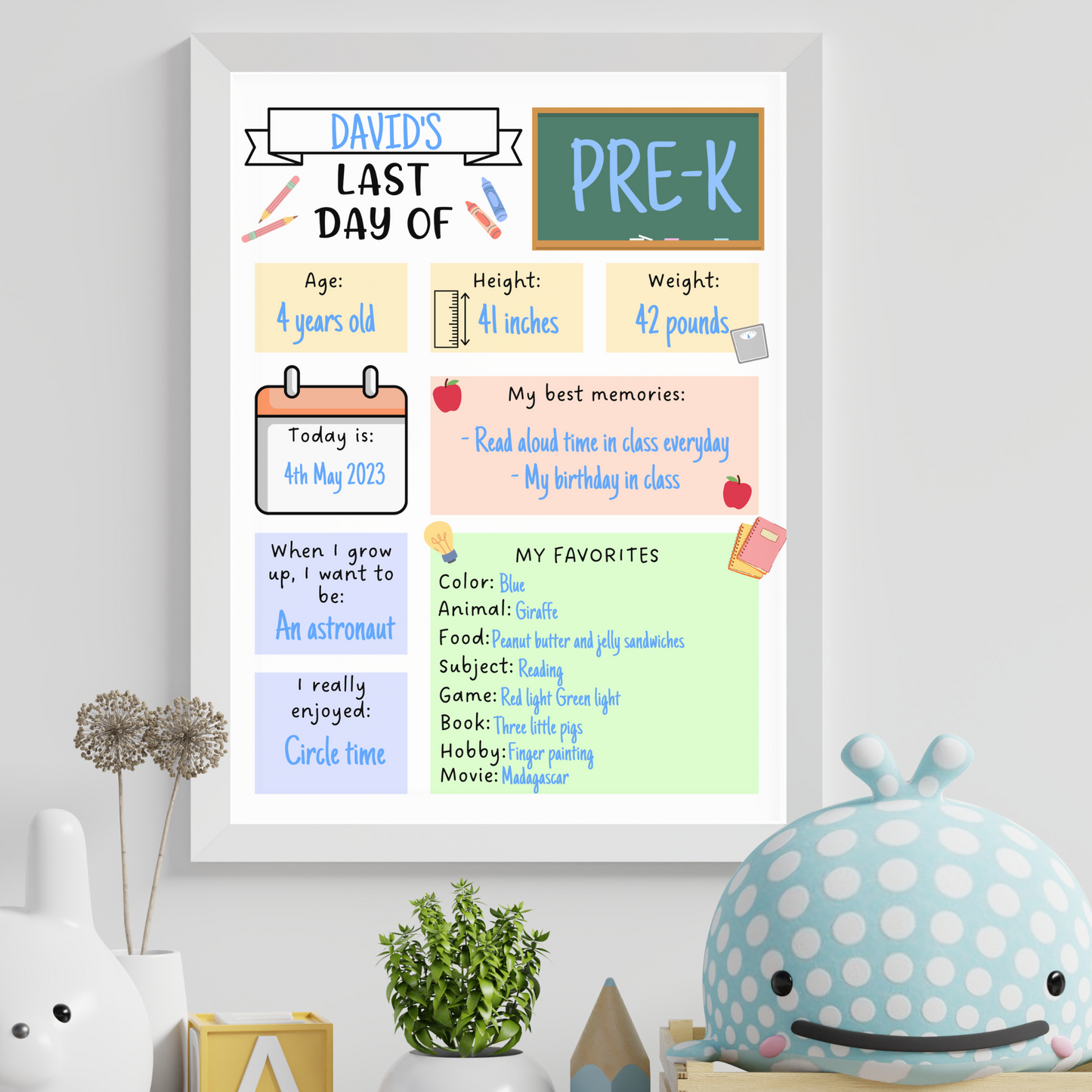 First and Last Day of School Signs Printable, Back to School Questionnaire Template