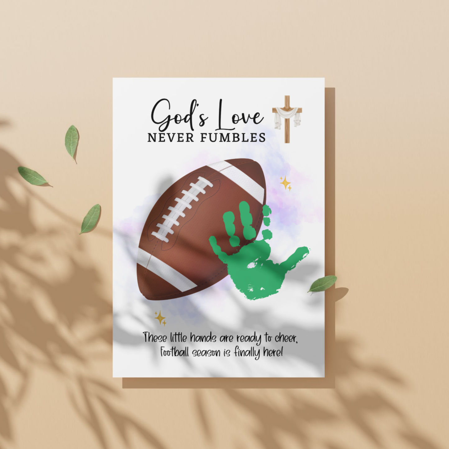 Christian Football Handprint Craft Printable for Kids