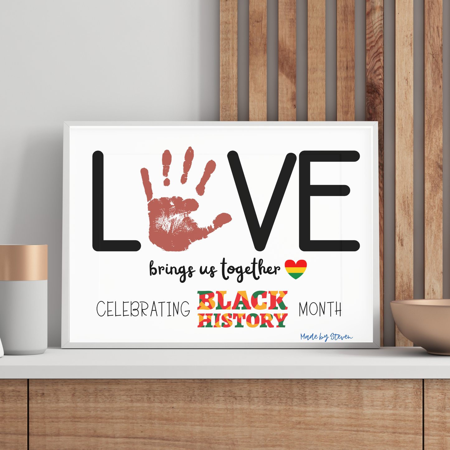 MLK Day Handprint Craft for Kids, Black History Month Art
