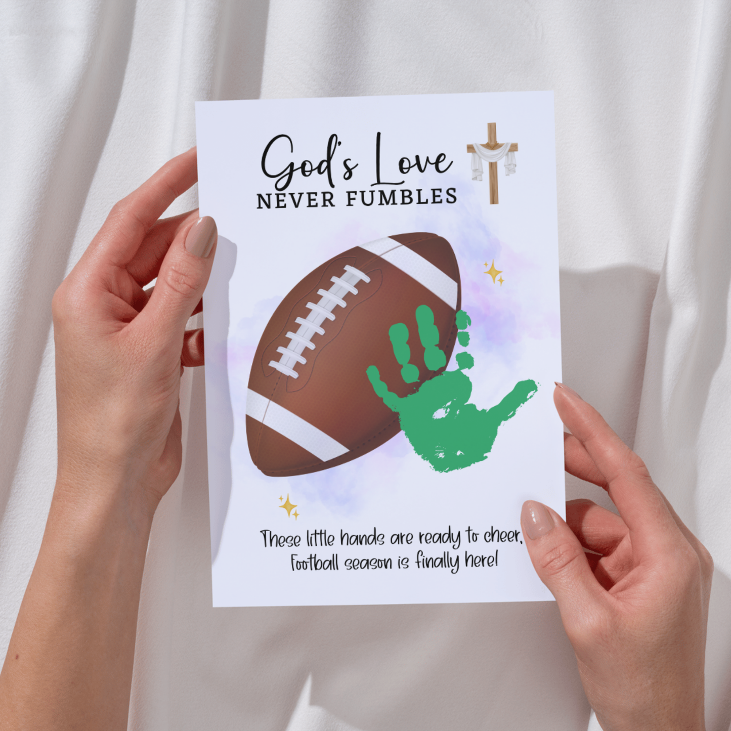 Christian Football Handprint Craft Printable for Kids