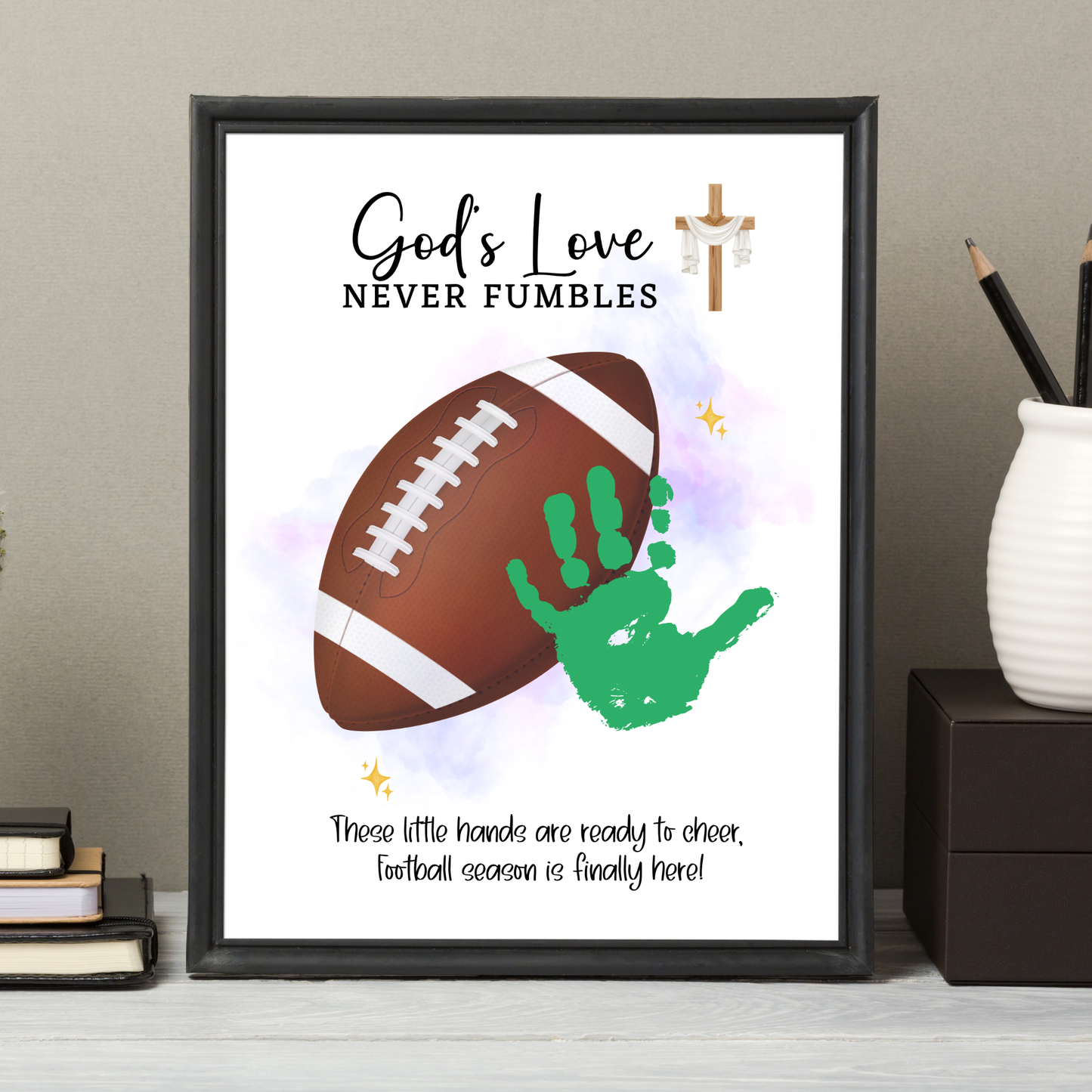 Christian Football Handprint Craft Printable for Kids