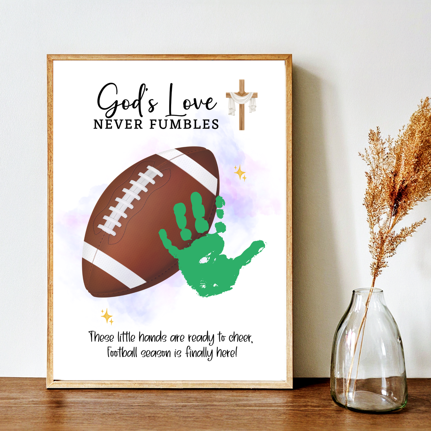 Christian Football Handprint Craft Printable for Kids