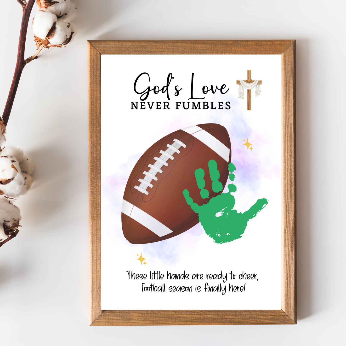 Christian Football Handprint Craft Printable for Kids