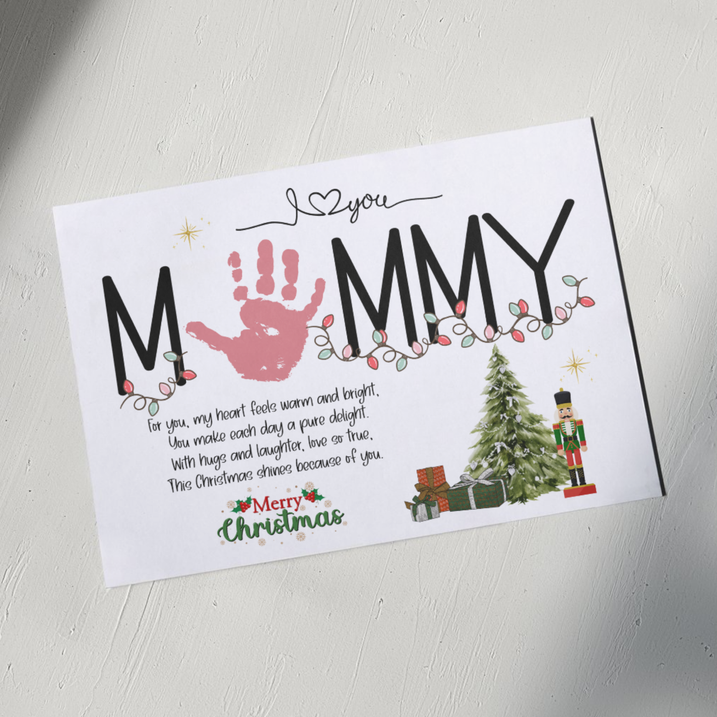 Christmas Handprint Poem Printable Mommy Craft
