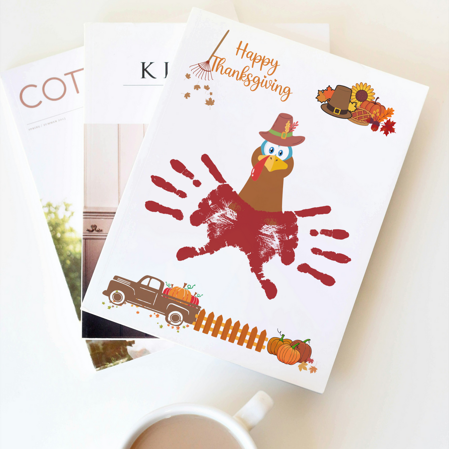 Thanksgiving Handprint Crafts, Preschool Turkey Autumn Art Project for Kids Toddler Kindergarten Baby School Activity