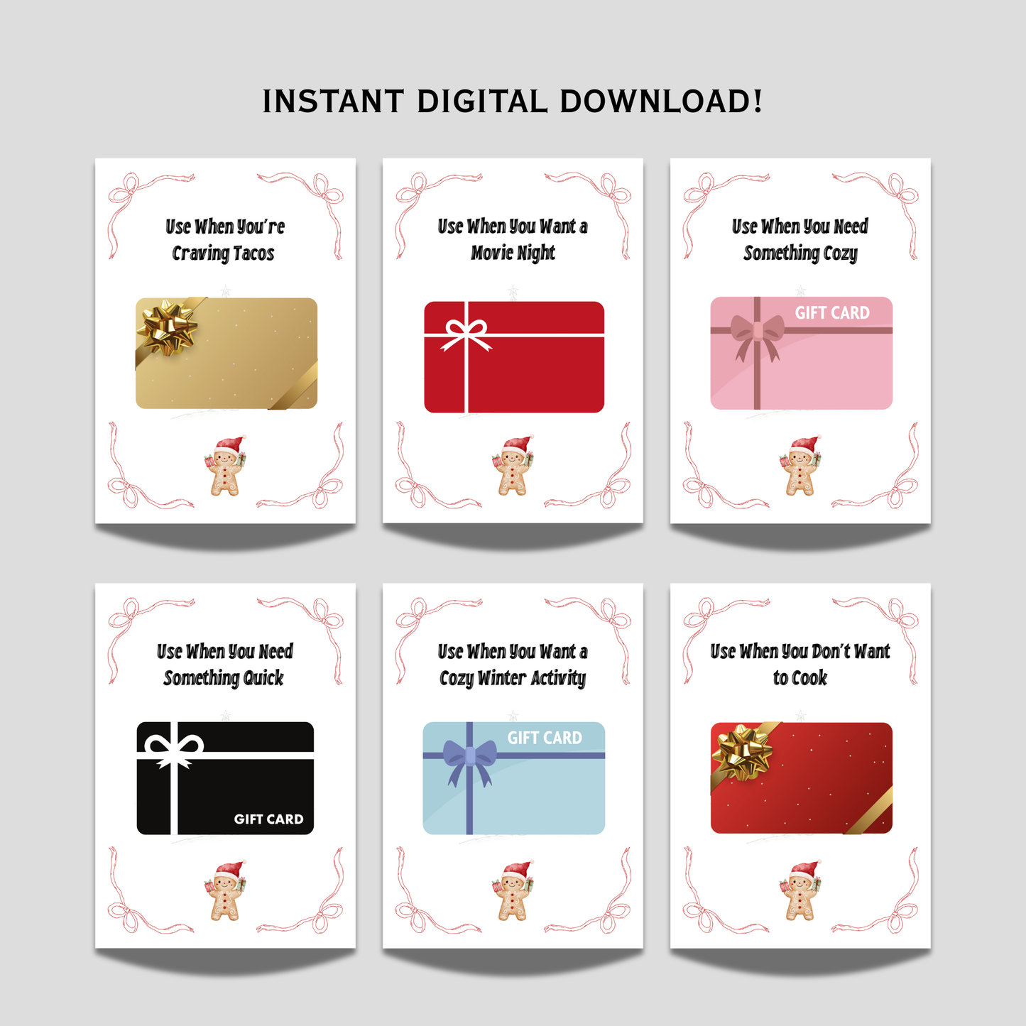 Xmas Gift Card Holder Book Printable