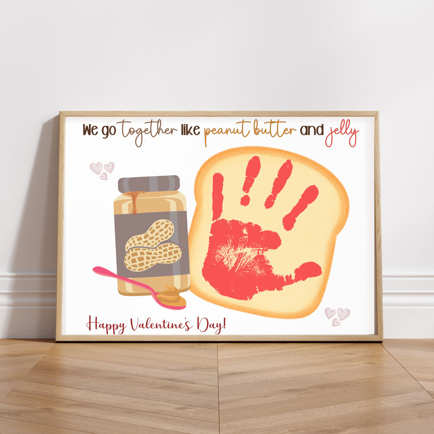 Valentines Day Handprint Holiday Crafts Printable, DIY Art for Kids Baby Toddler Child Nursery Activity