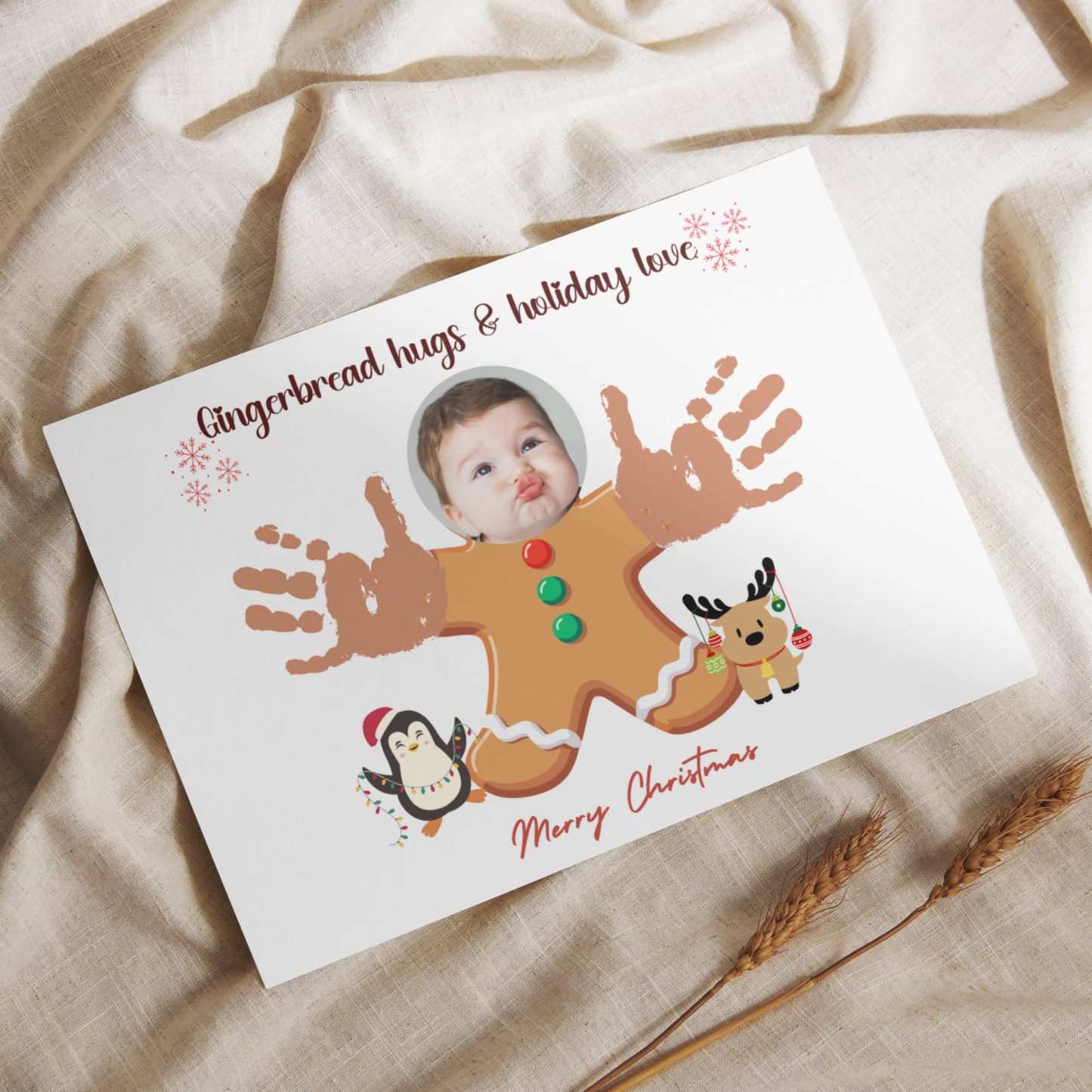 Christmas Handprint Photo Craft Kids Printable