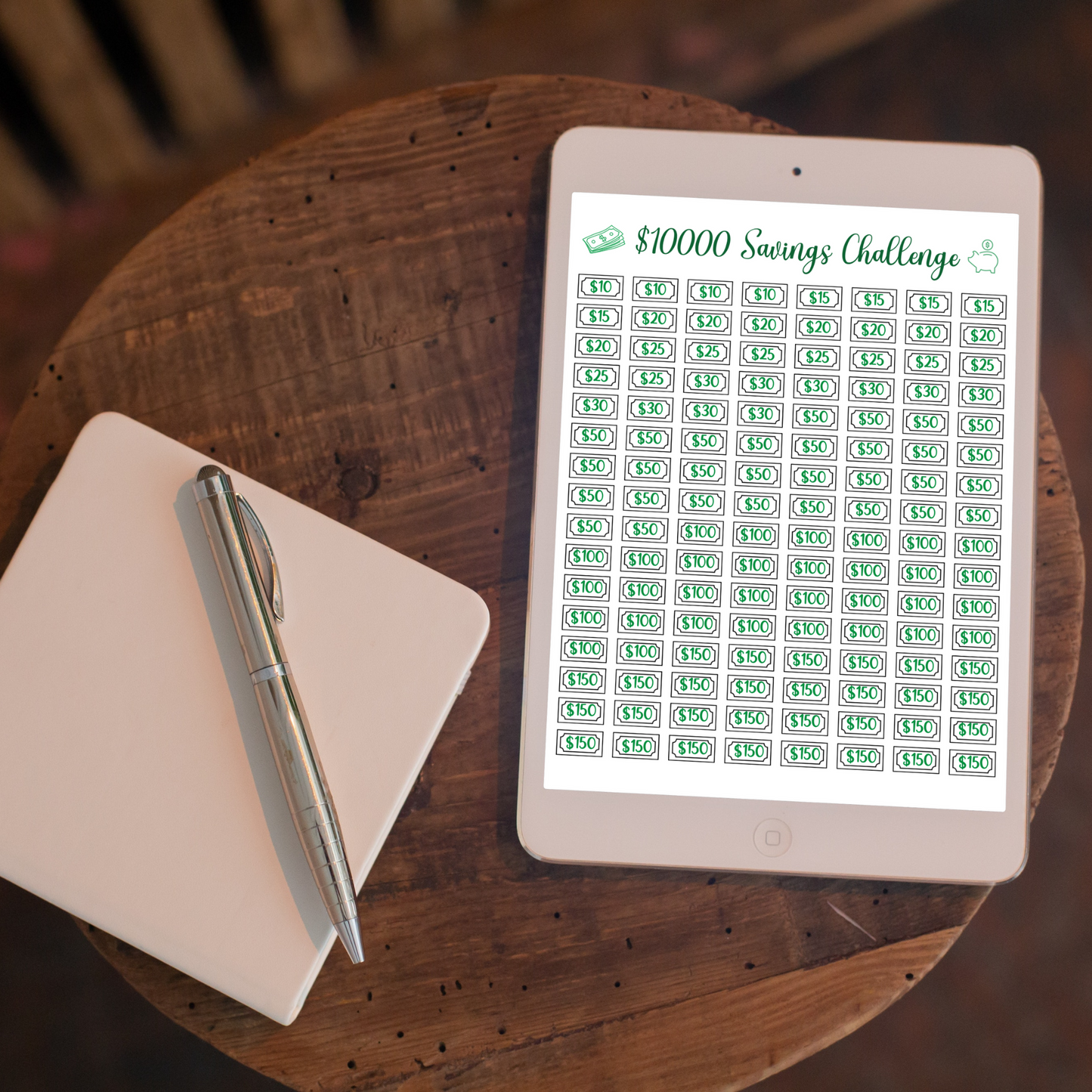 Savings Challenge Printable, 1K 2K 5K 10K Money Savings Goal Tracker