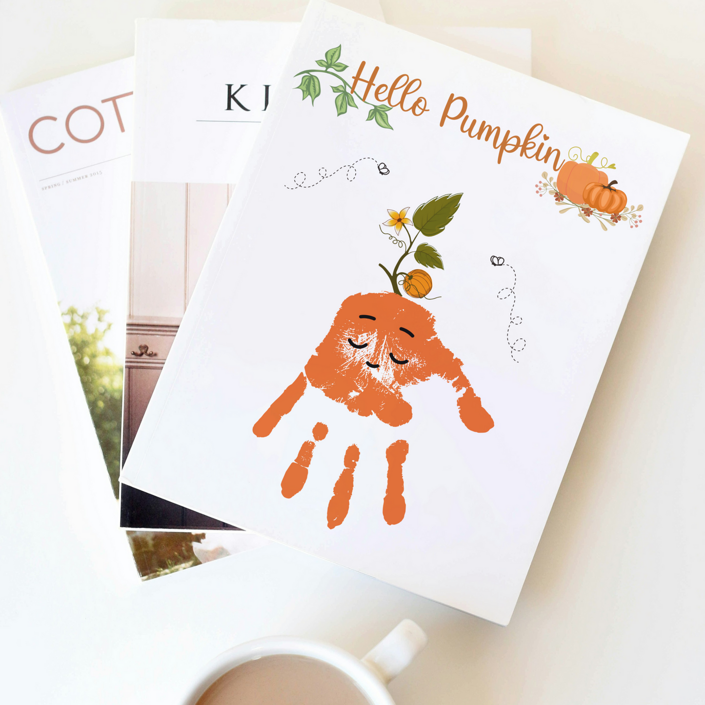 Thanksgiving Handprint Crafts, Preschool Pumpkin Autumn Art Project for Kids Toddler Kindergarten Baby School Activity