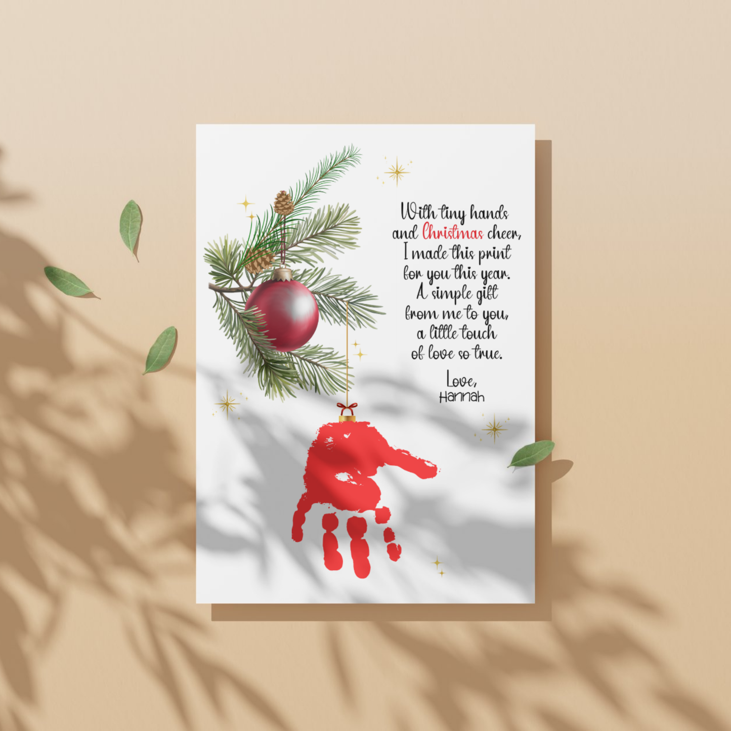 Christmas Ornament Poem Craft Printable for Kids